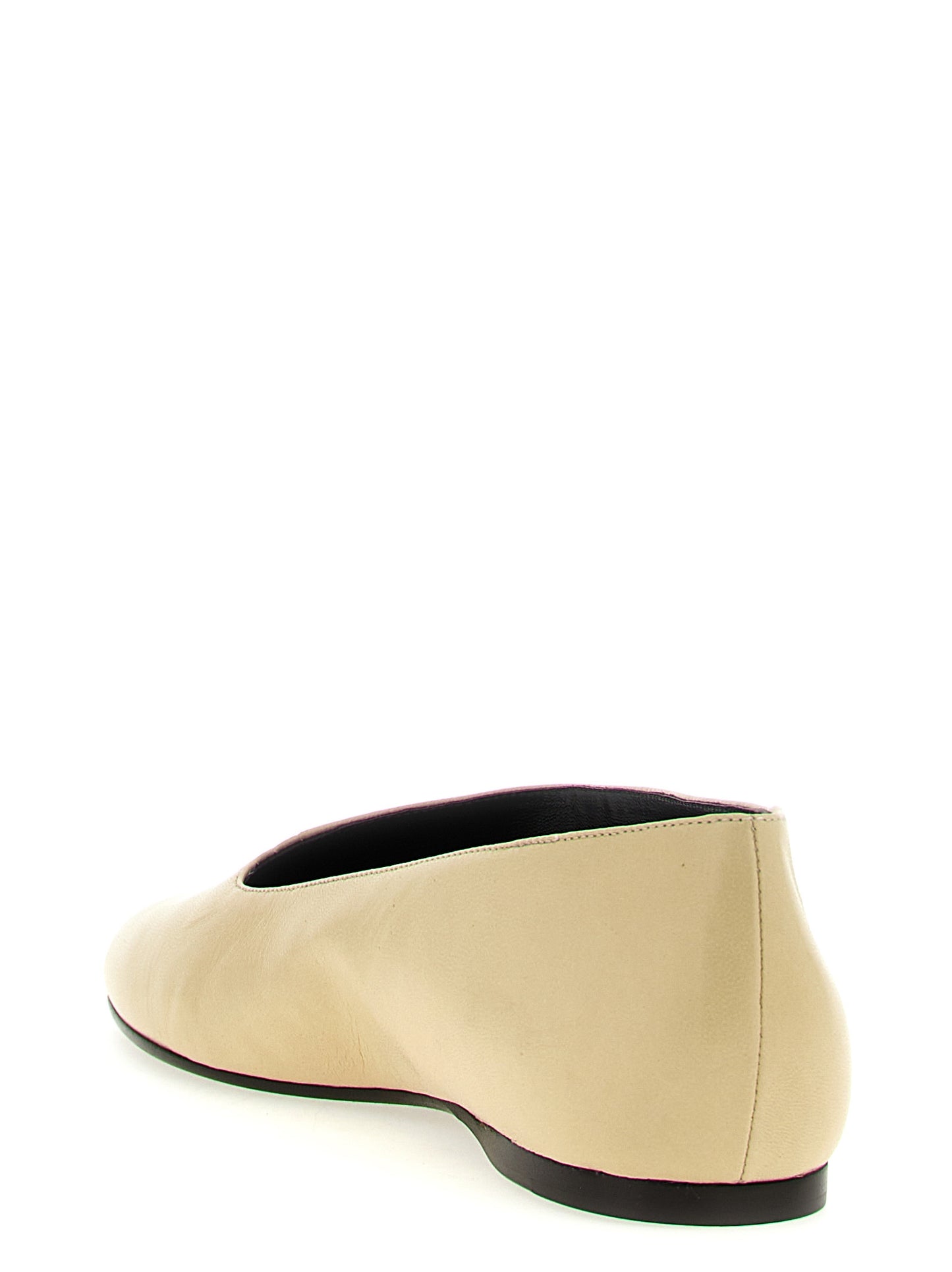 Khaite Beige Lamb Leather Ballet Flats Curated Luxury Accessories by Orvyn