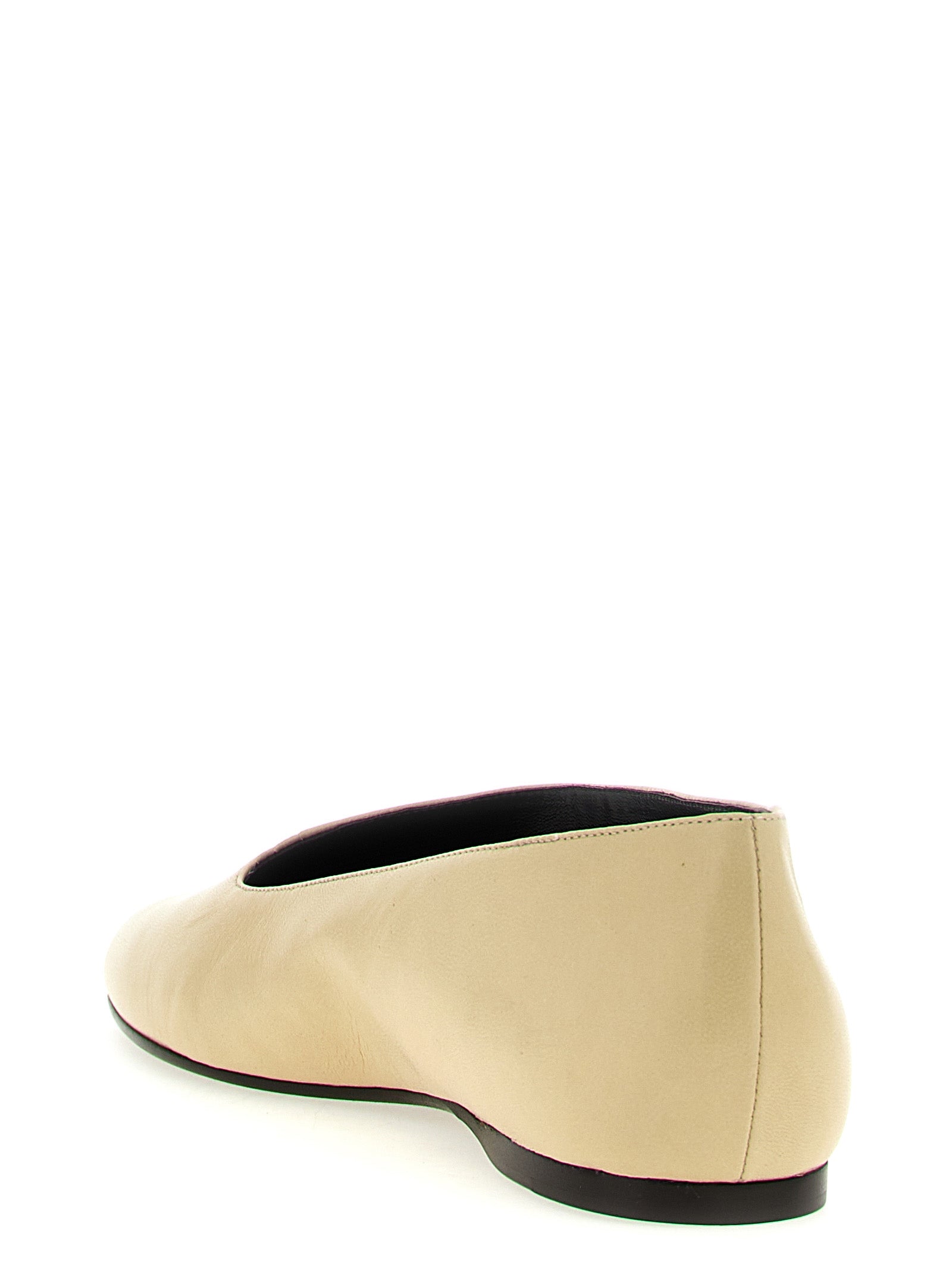 Khaite Beige Lamb Leather Ballet Flats Curated Luxury Accessories by Orvyn