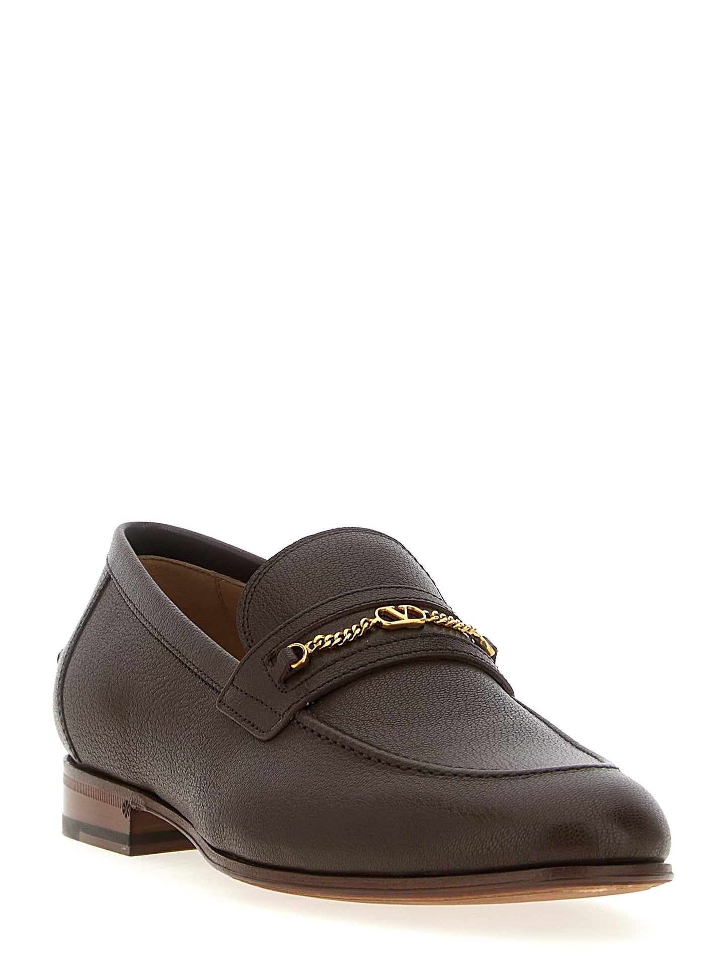 Valentino Garavani Brown Goatskin Slip-On Loafers Curated Luxury Accessories by Orvyn