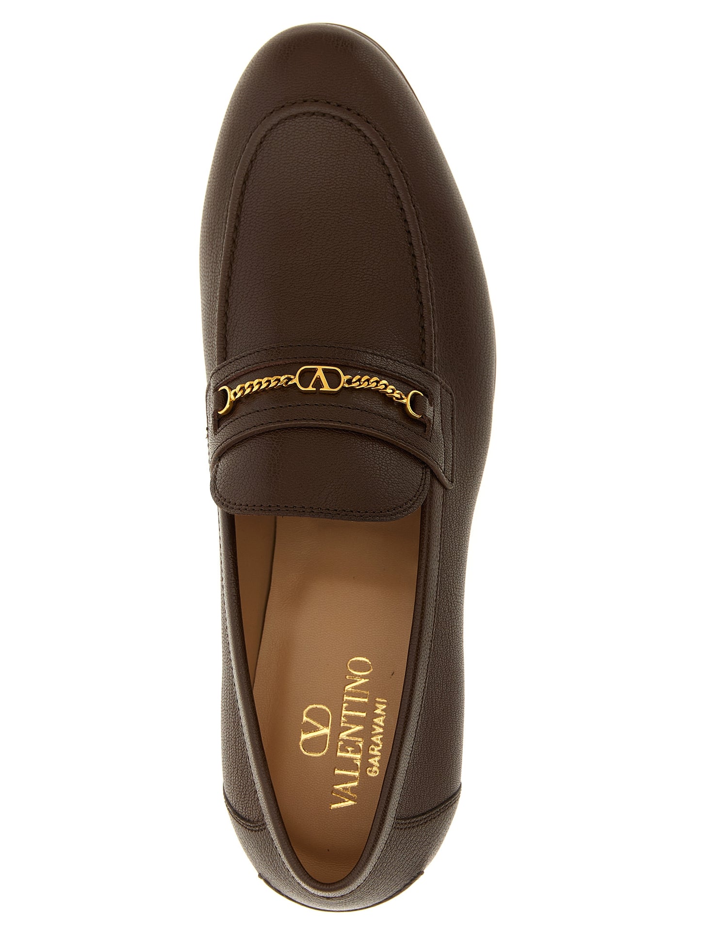 Valentino Garavani Brown Goatskin Slip-On Loafers Curated Luxury Accessories by Orvyn