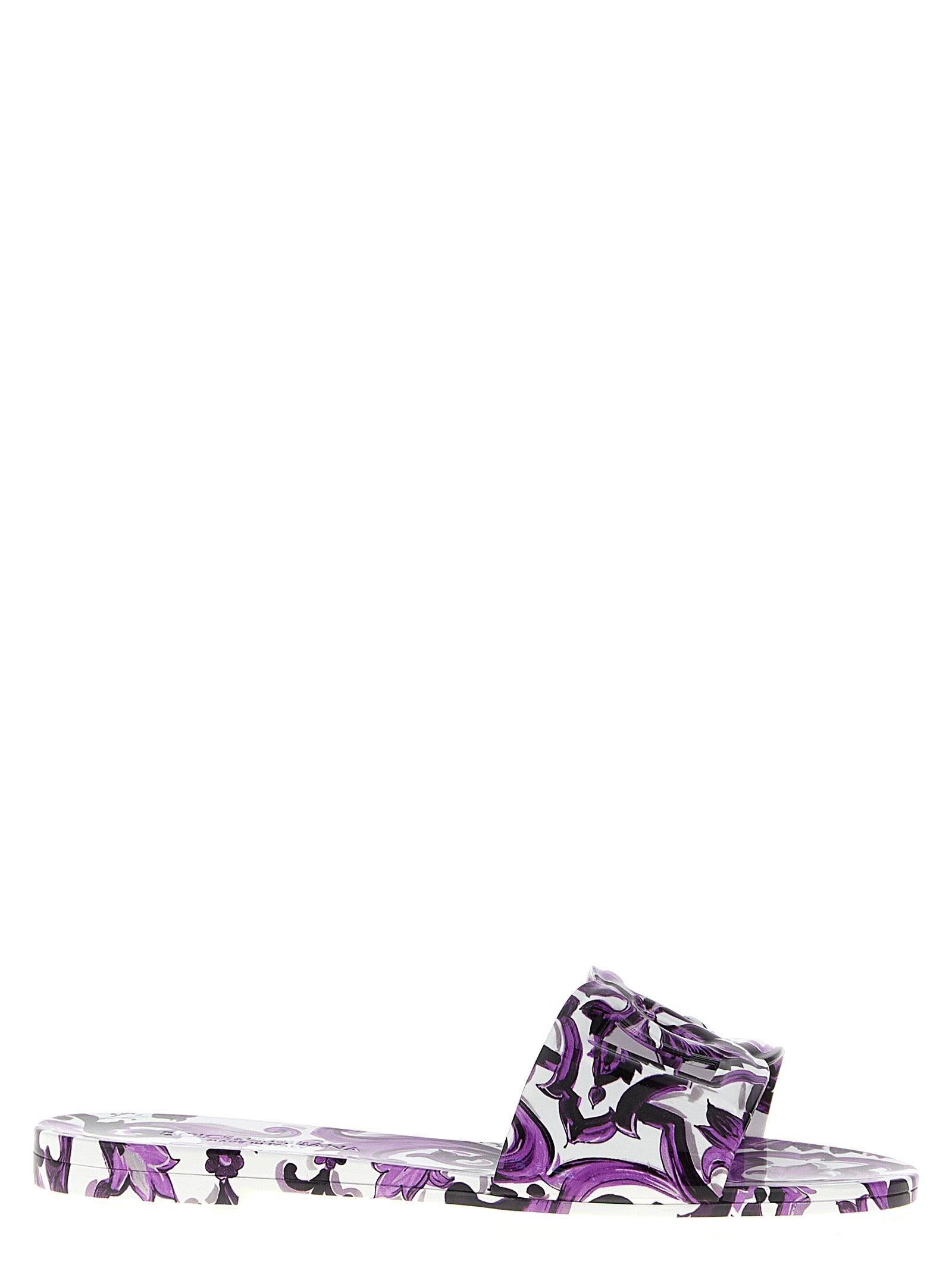 Dolce & Gabbana Purple 'Maiolica' Slides lila