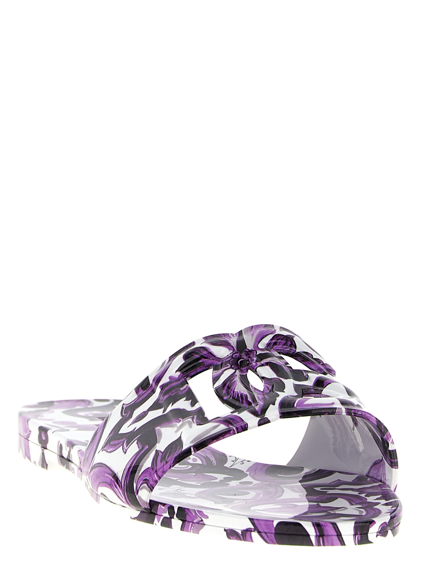 Dolce & Gabbana Purple 'Maiolica' Slides lila