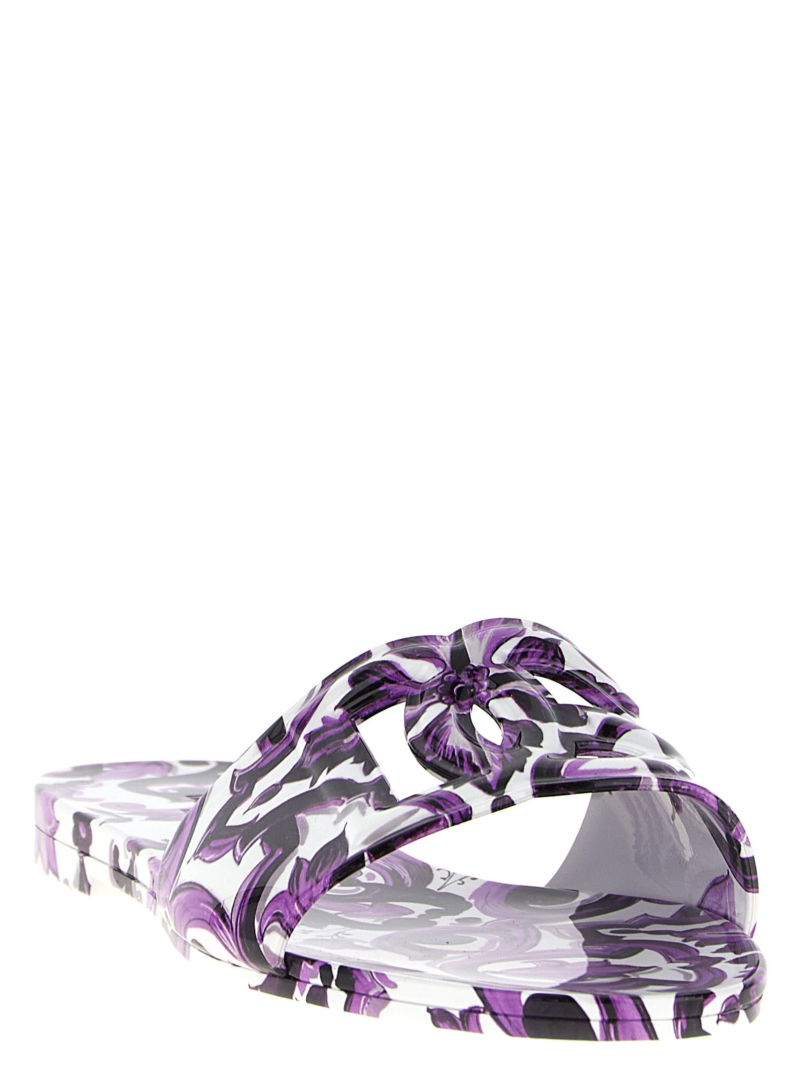 Dolce & Gabbana Purple 'Maiolica' Slides lila