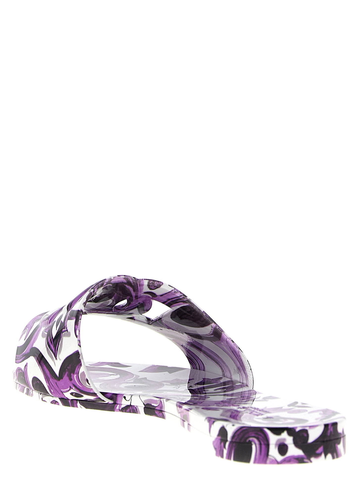 Dolce & Gabbana Purple 'Maiolica' Slides lila