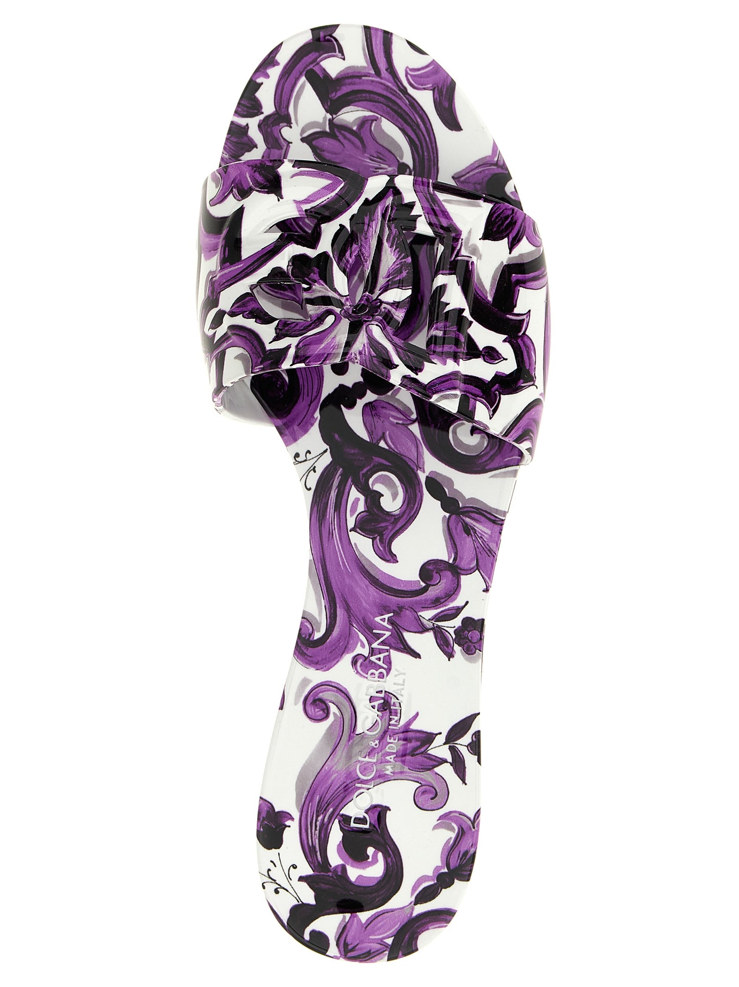 Dolce & Gabbana Purple 'Maiolica' Slides lila