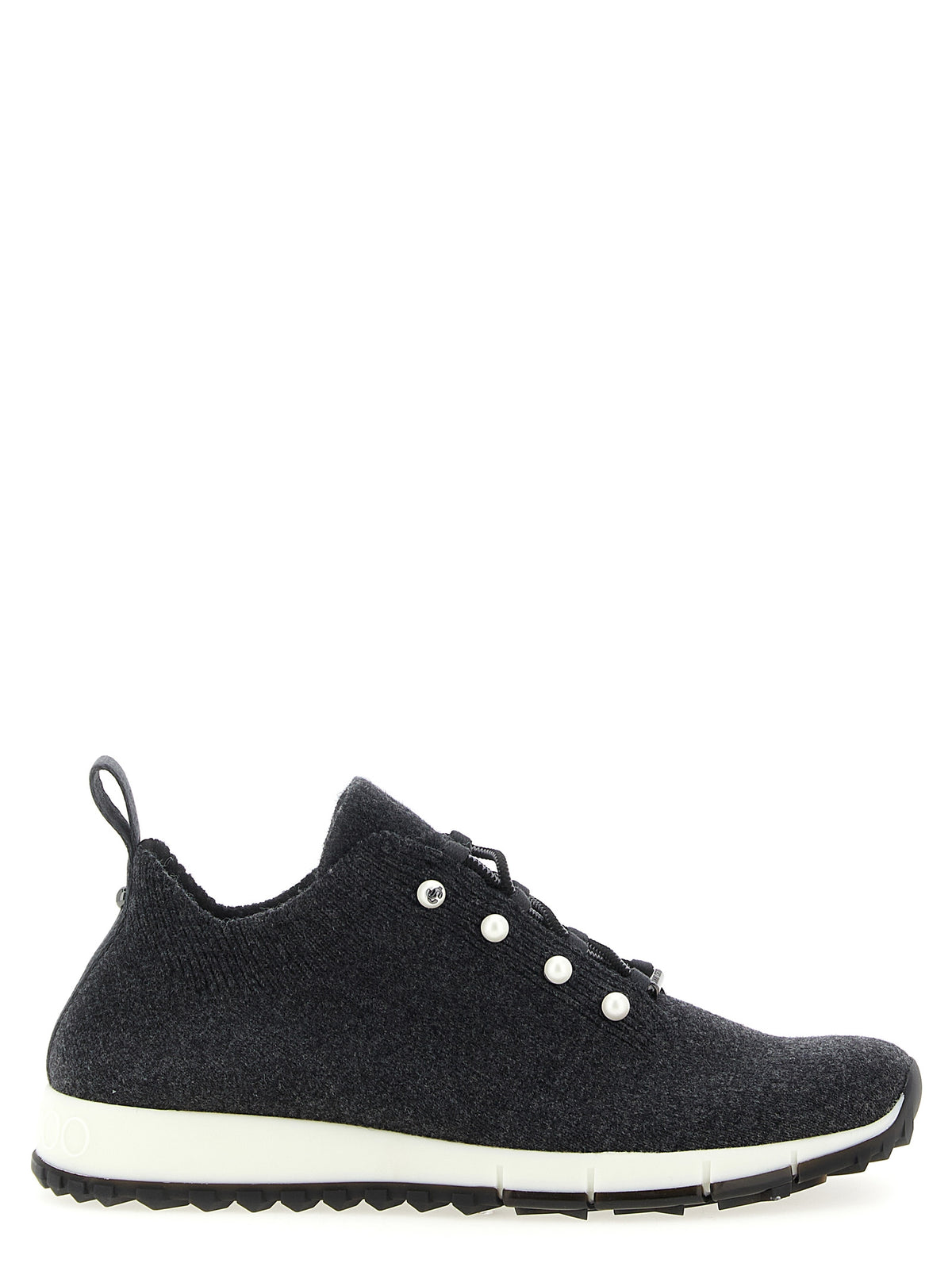 Jimmy Choo Black Tencel Low Top Sneakers schwarz