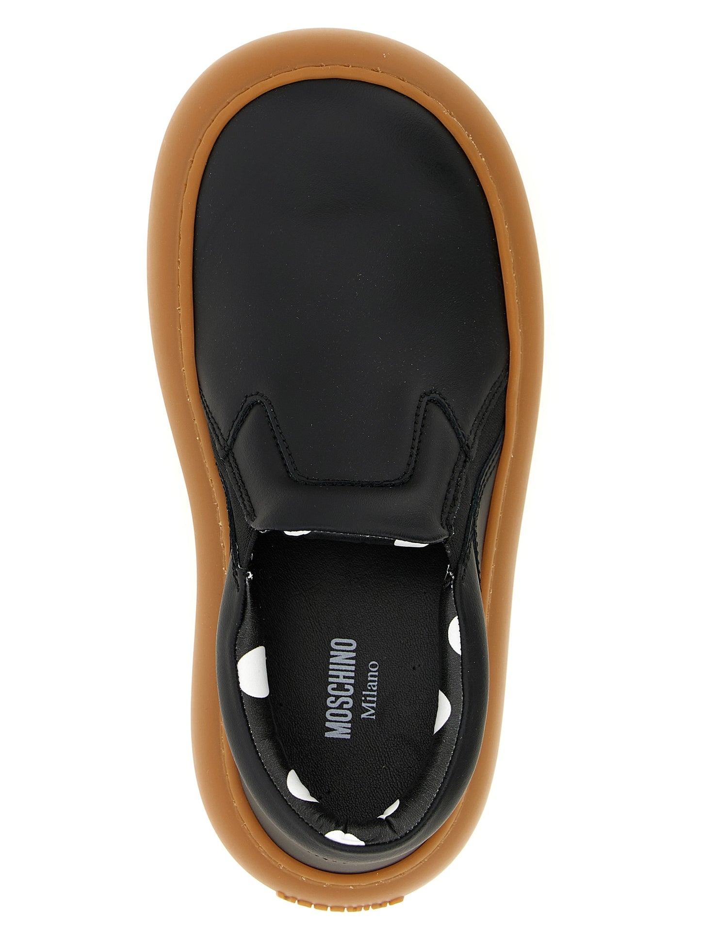 Moschino Black Leather Chunky Sneakers Curated Luxury Accessories by Orvyn