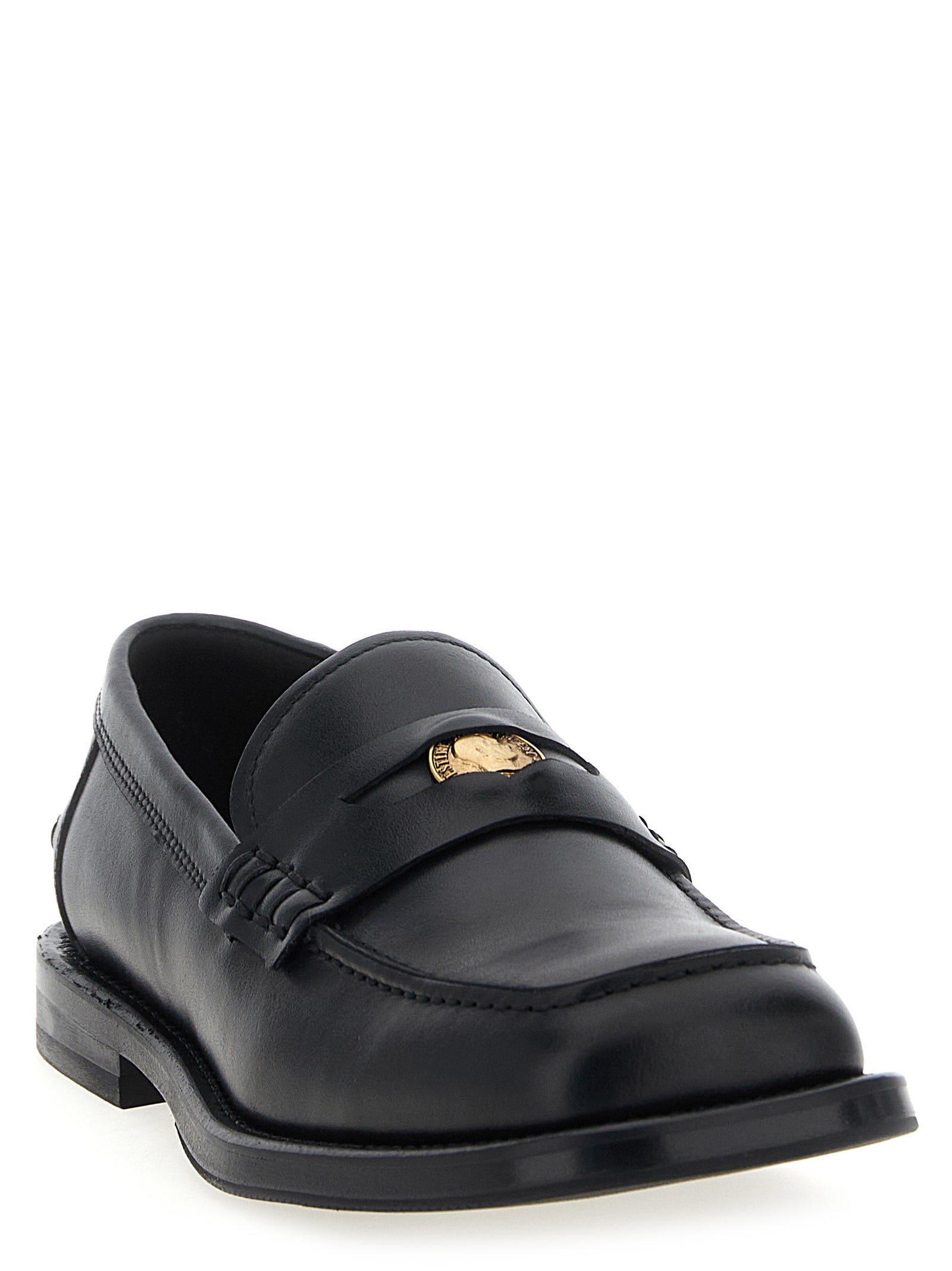 Moschino Black Velvet Leather Slip-On Loafers Curated Luxury Accessories by Orvyn
