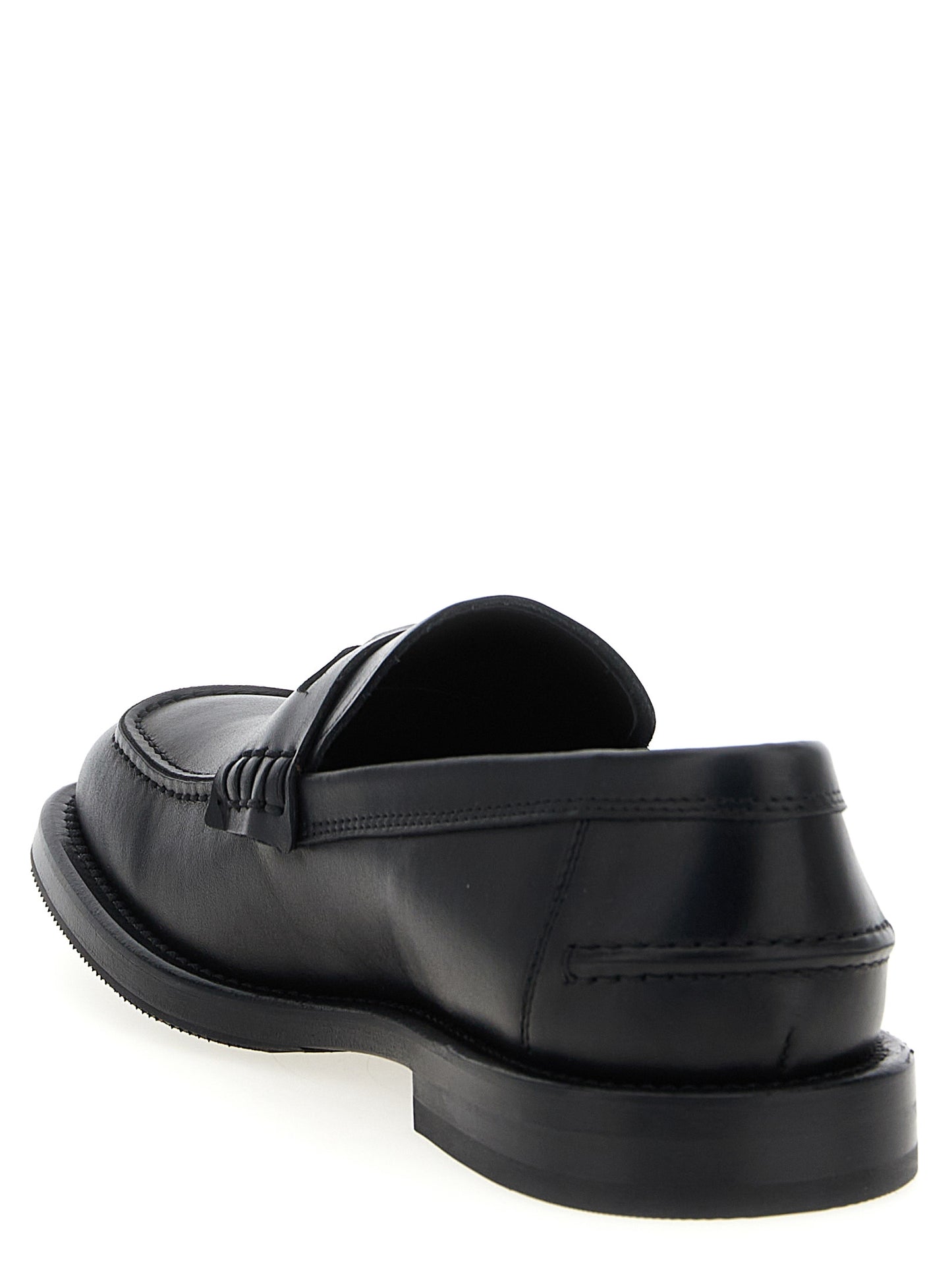 Moschino Black Velvet Leather Slip-On Loafers Curated Luxury Accessories by Orvyn