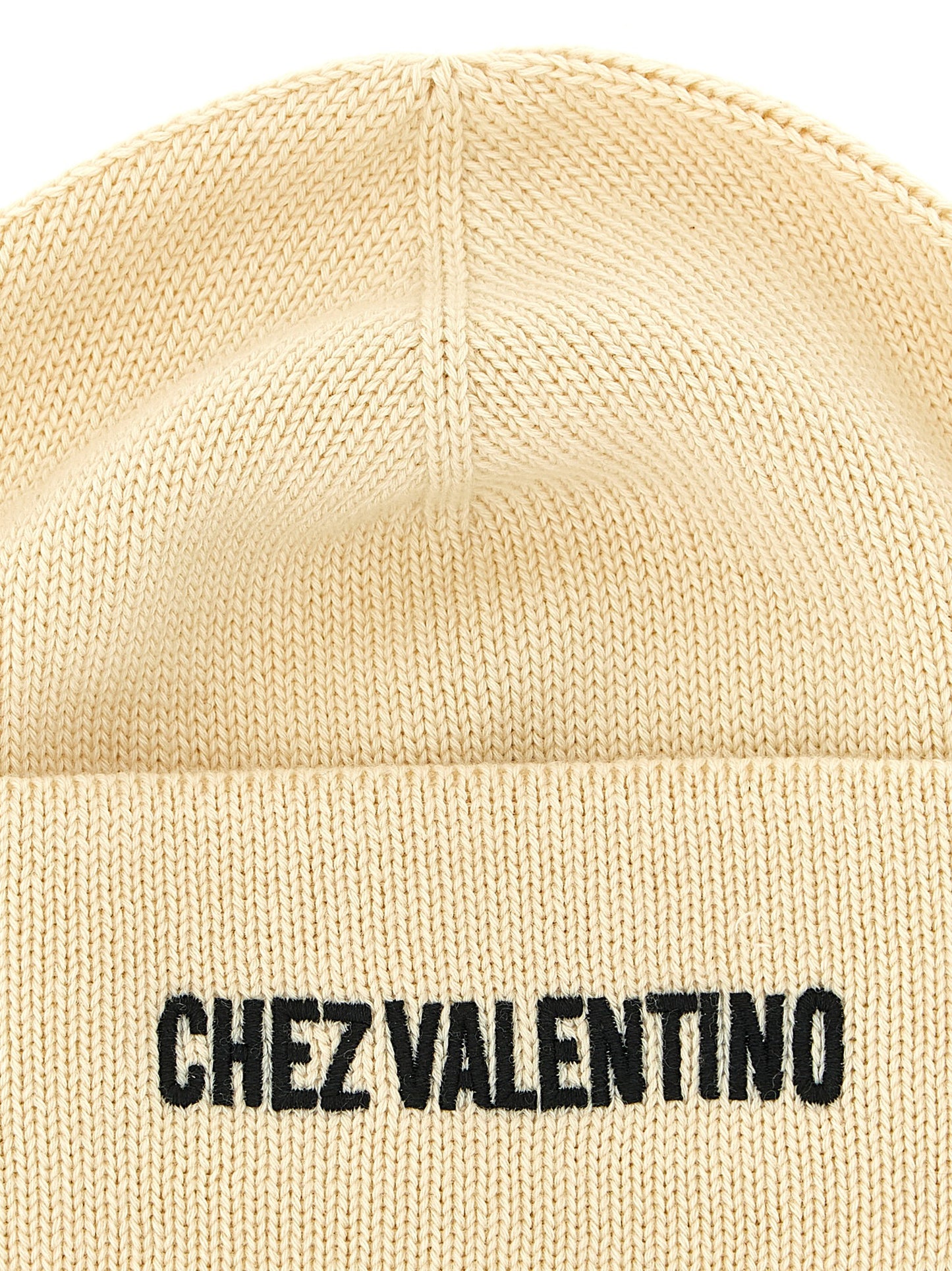 Valentino Garavani Beige Cotton Beanie Curated Luxury Accessories by Orvyn