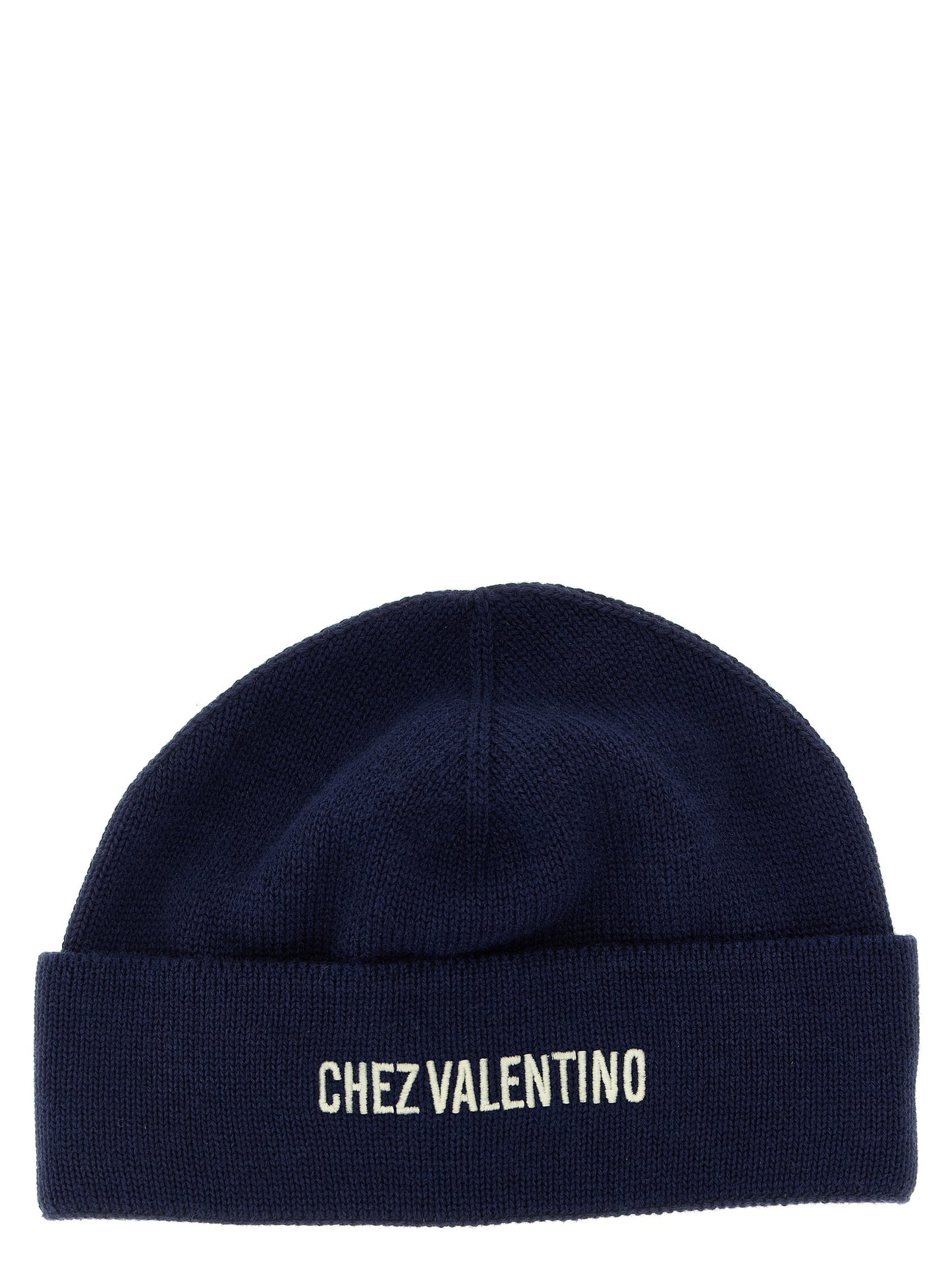 Valentino Garavani Blue Cotton Beanie Curated Luxury Accessories by Orvyn