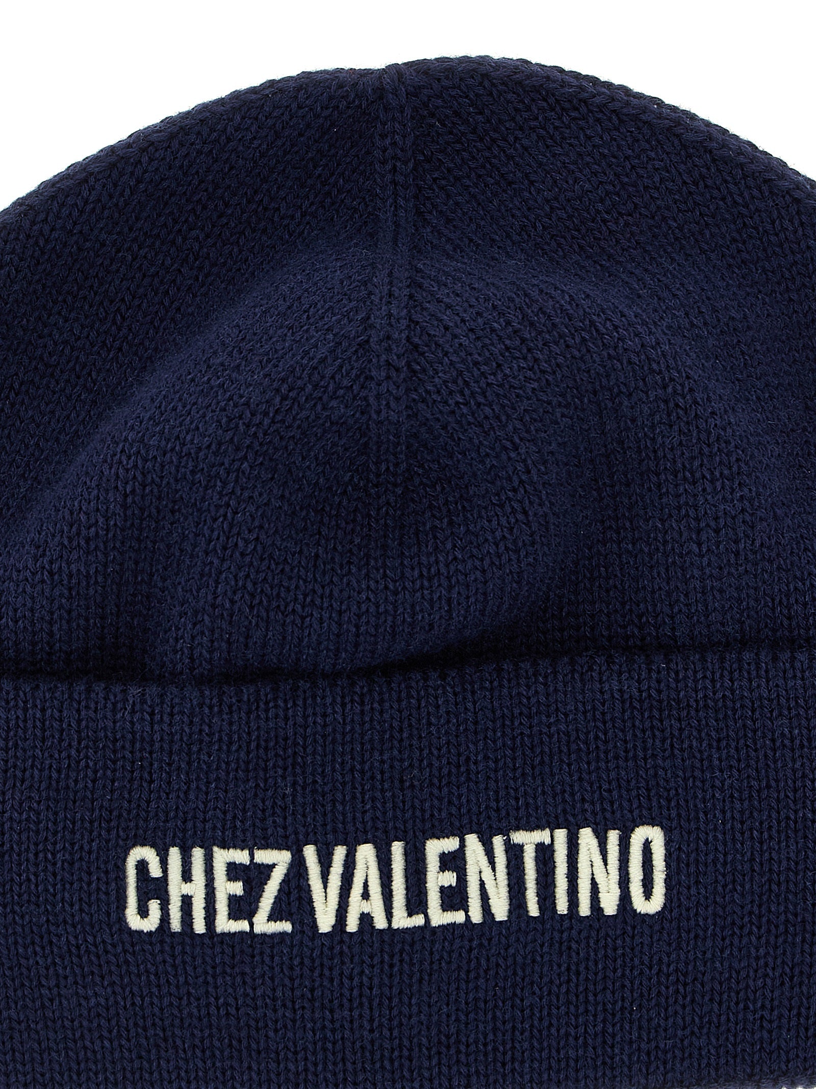 Valentino Garavani Blue Cotton Beanie Curated Luxury Accessories by Orvyn