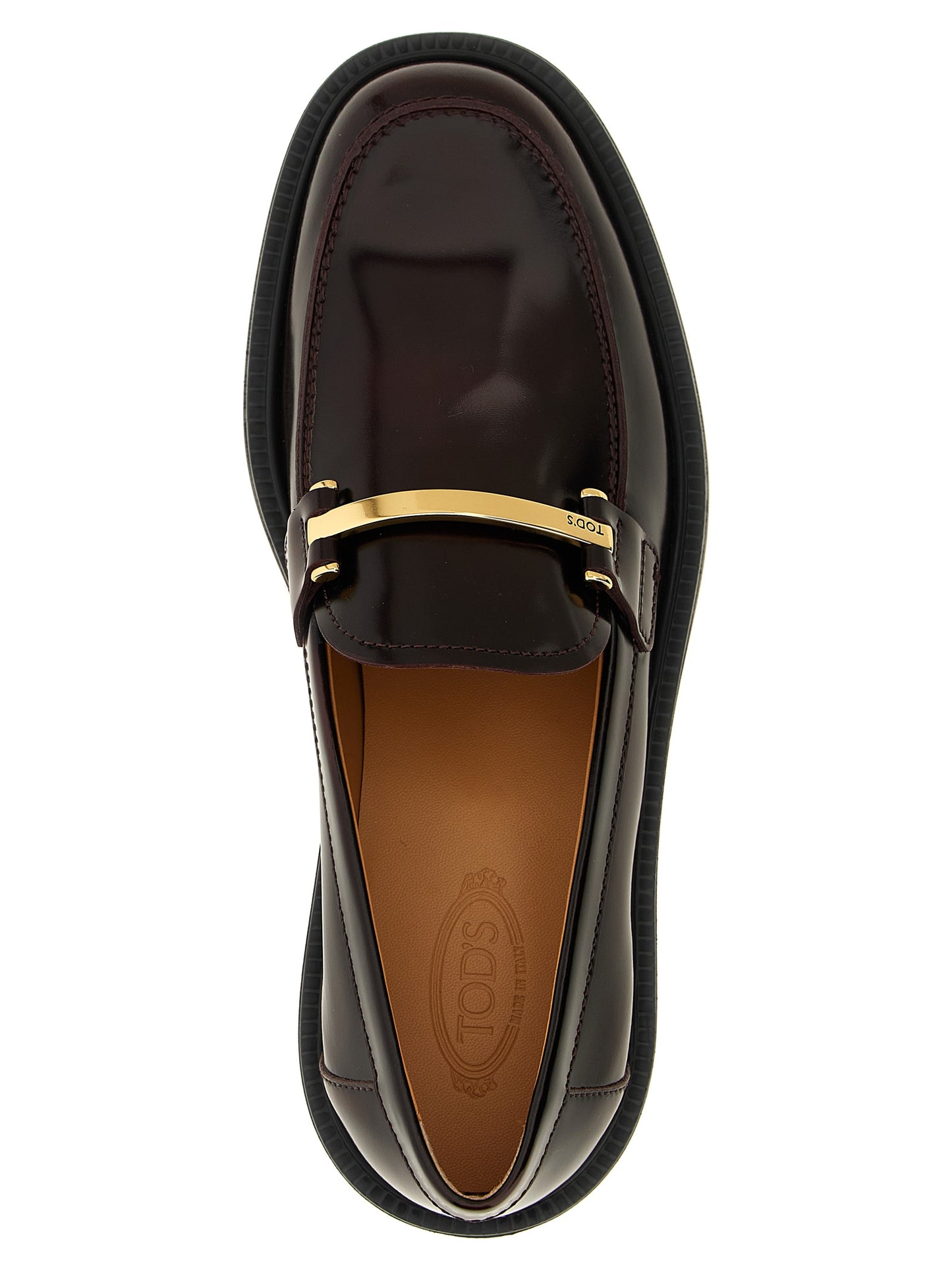 Tod's Bordeaux Calfskin Slip-On Loafers Curated Luxury Accessories by Orvyn