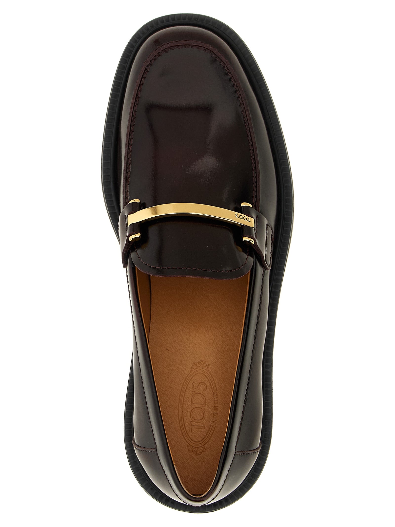 Tod's Bordeaux Calfskin Slip-On Loafers Curated Luxury Accessories by Orvyn