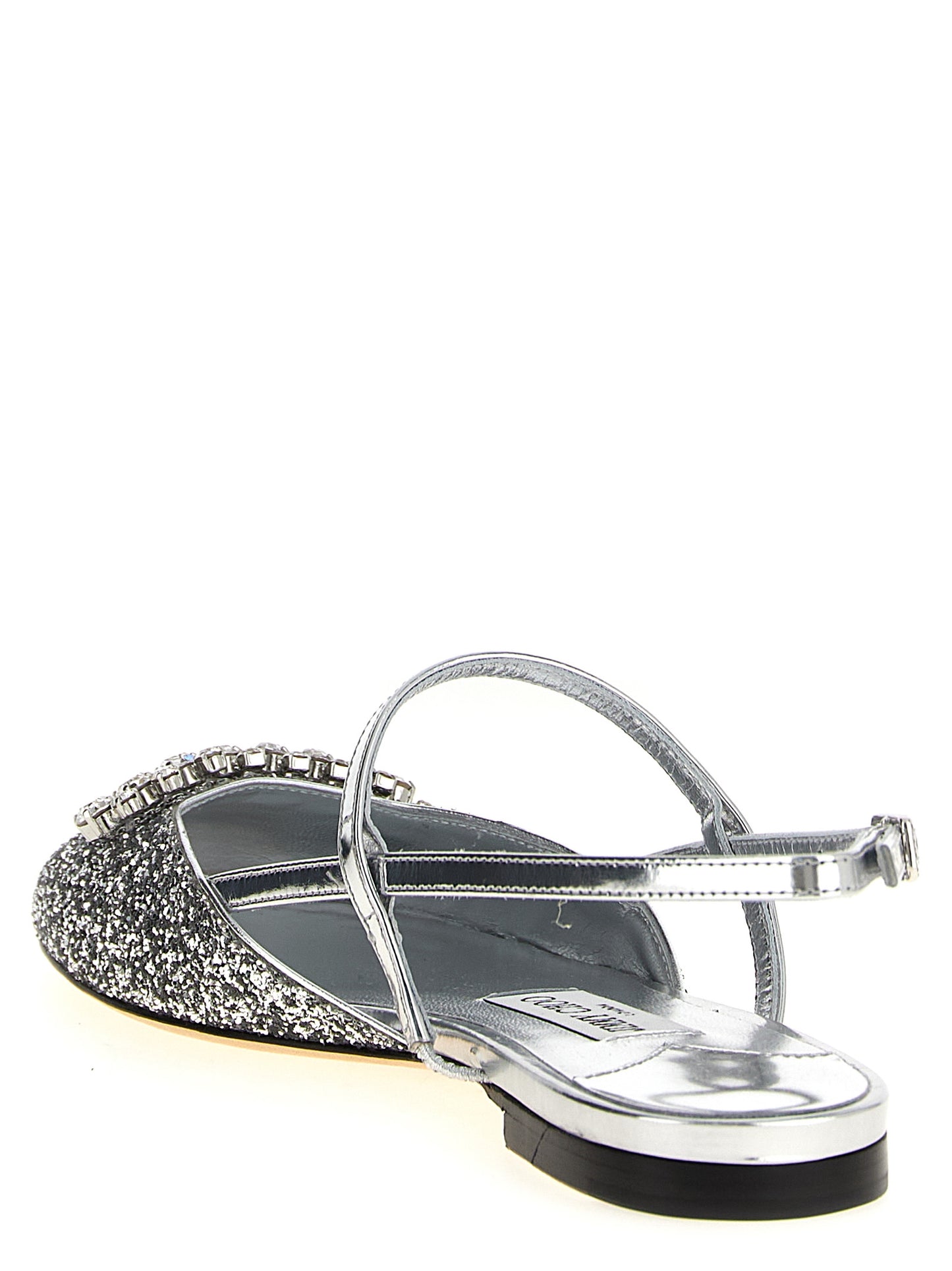 Jimmy Choo Silver Tencel Ballet Flats Curated Luxury Accessories by Orvyn