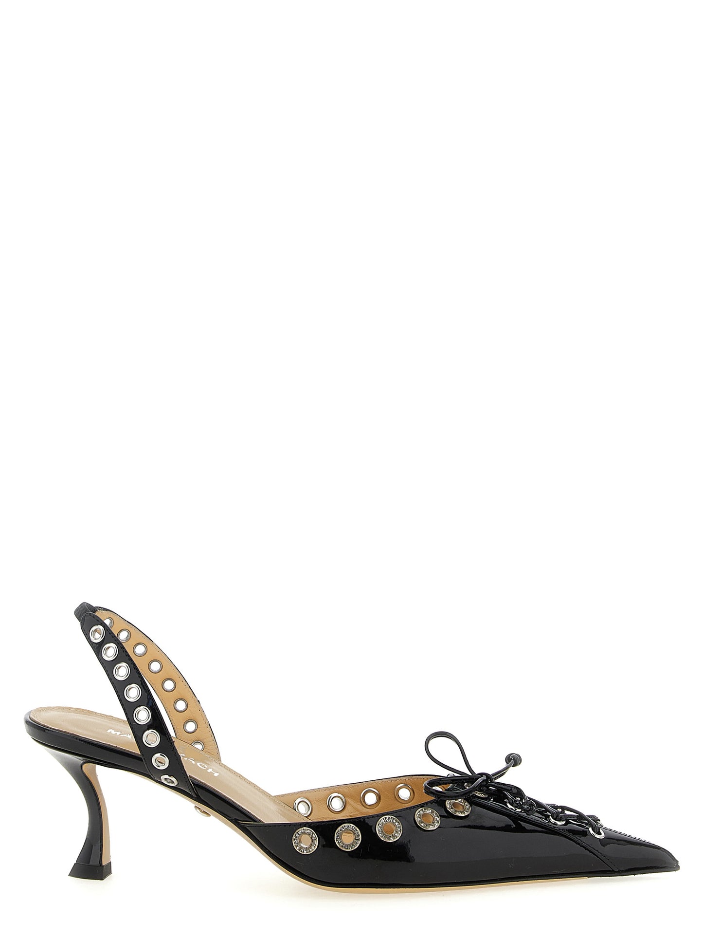 MACH & MACH Black Calfskin Mid Heel Pumps Curated Luxury Accessories by Orvyn