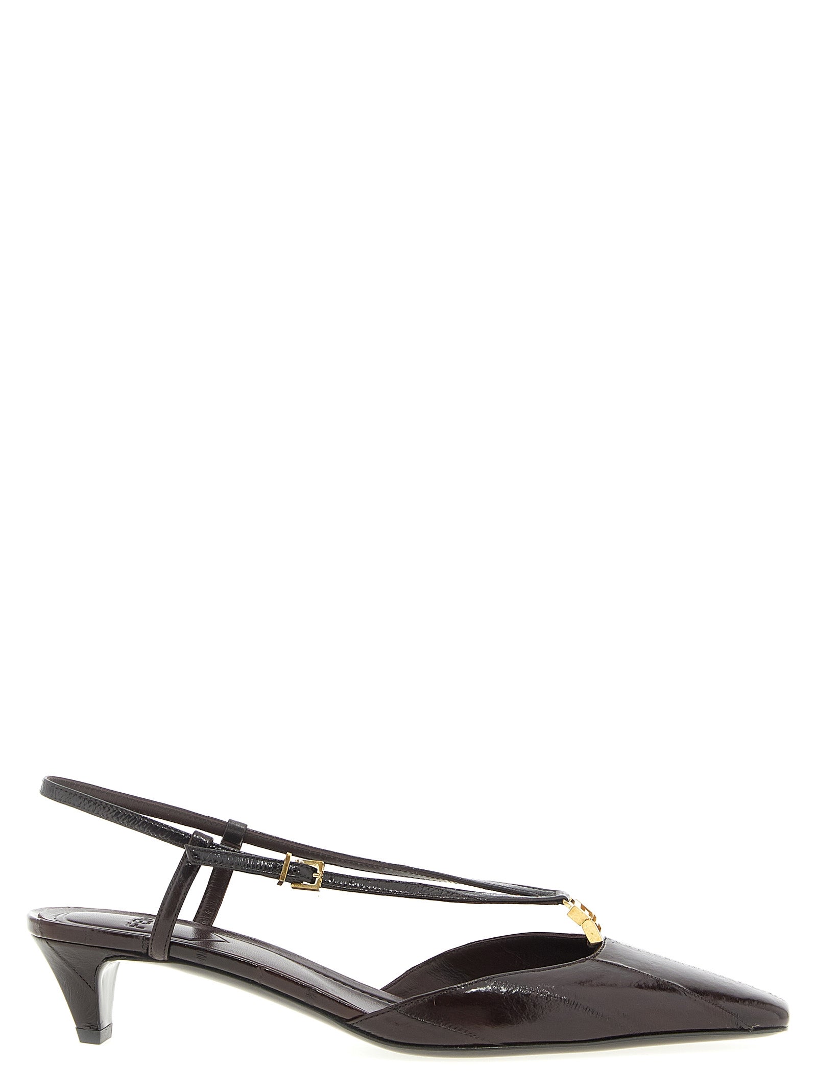 Fendi Brown Lamb Leather Mid Heel Pumps braun