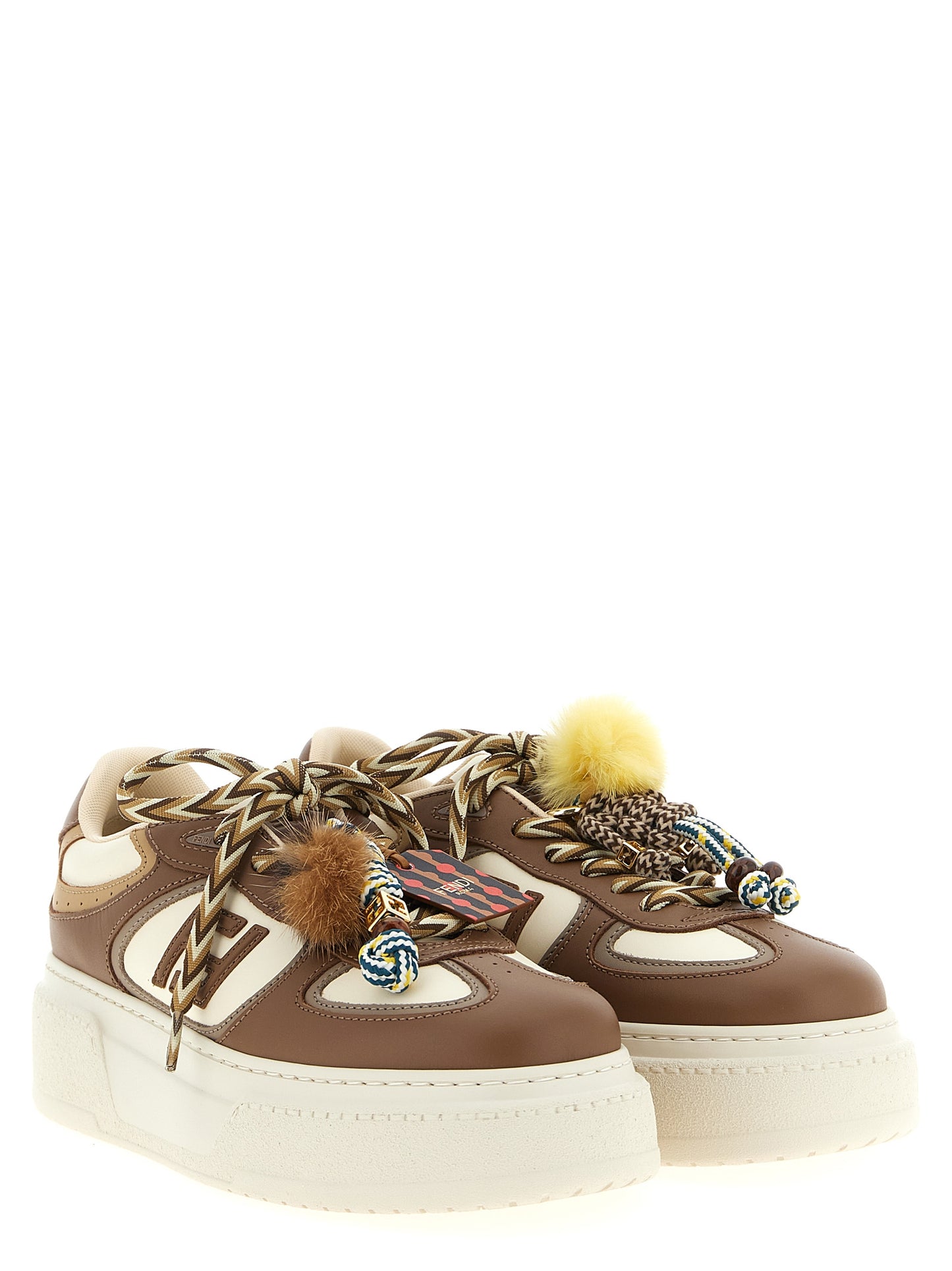 Fendi Multicolor Calfskin Platform Sneakers Curated Luxury Accessories by Orvyn