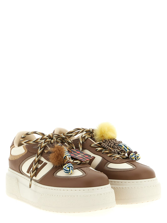 Fendi Multicolor Calfskin Platform Sneakers Curated Luxury Accessories by Orvyn