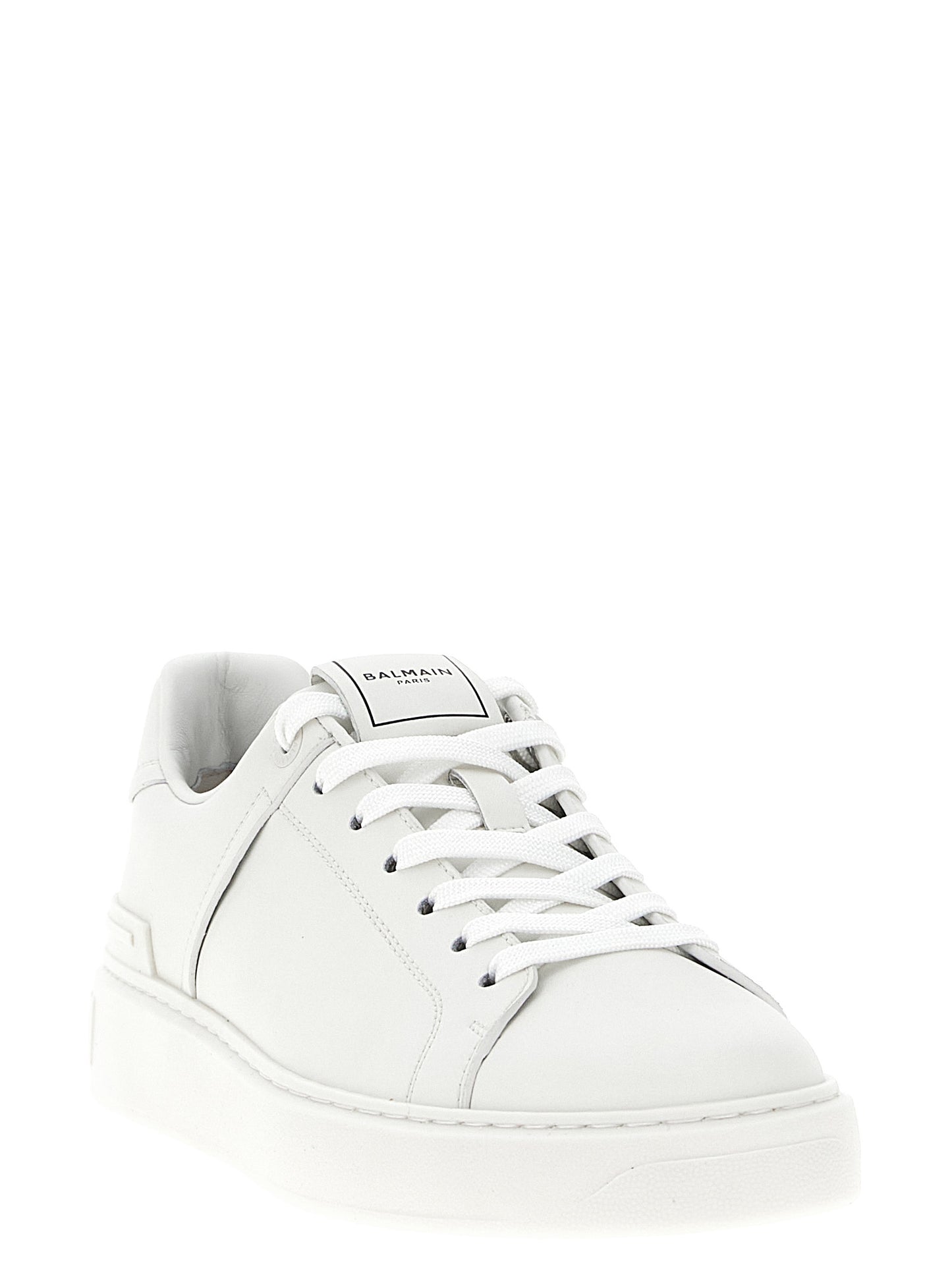 Balmain White Calfskin Low Top Sneakers Curated Luxury Accessories by Orvyn