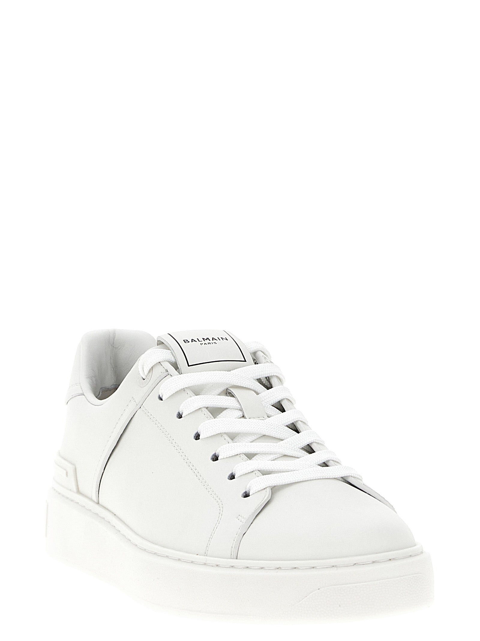 Balmain White Calfskin Low Top Sneakers Curated Luxury Accessories by Orvyn