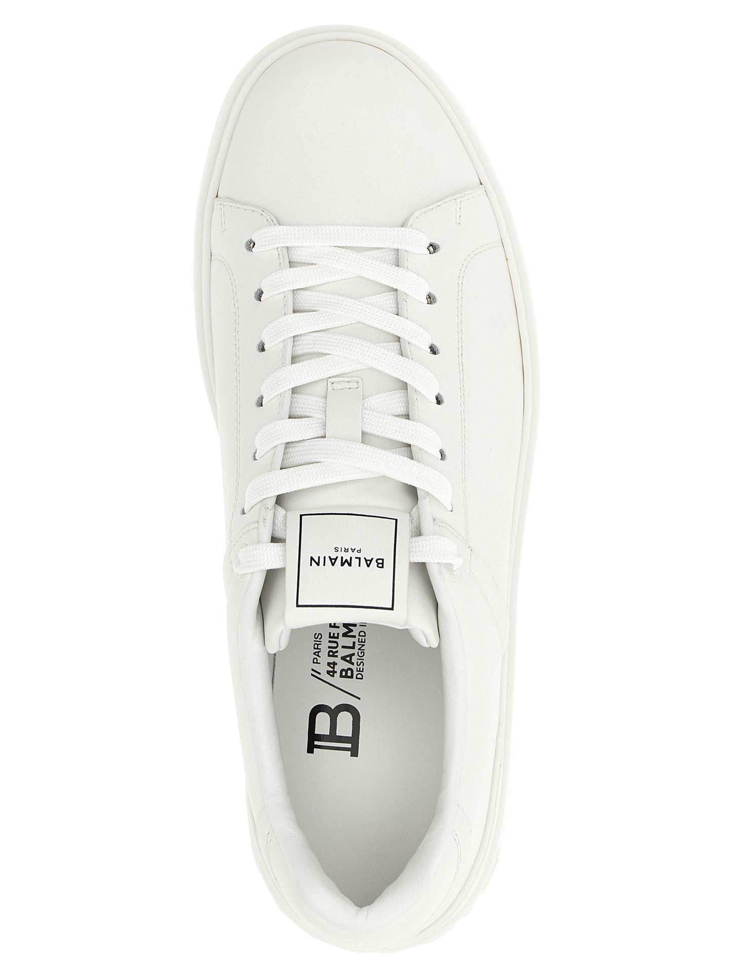 Balmain White Calfskin Low Top Sneakers Curated Luxury Accessories by Orvyn