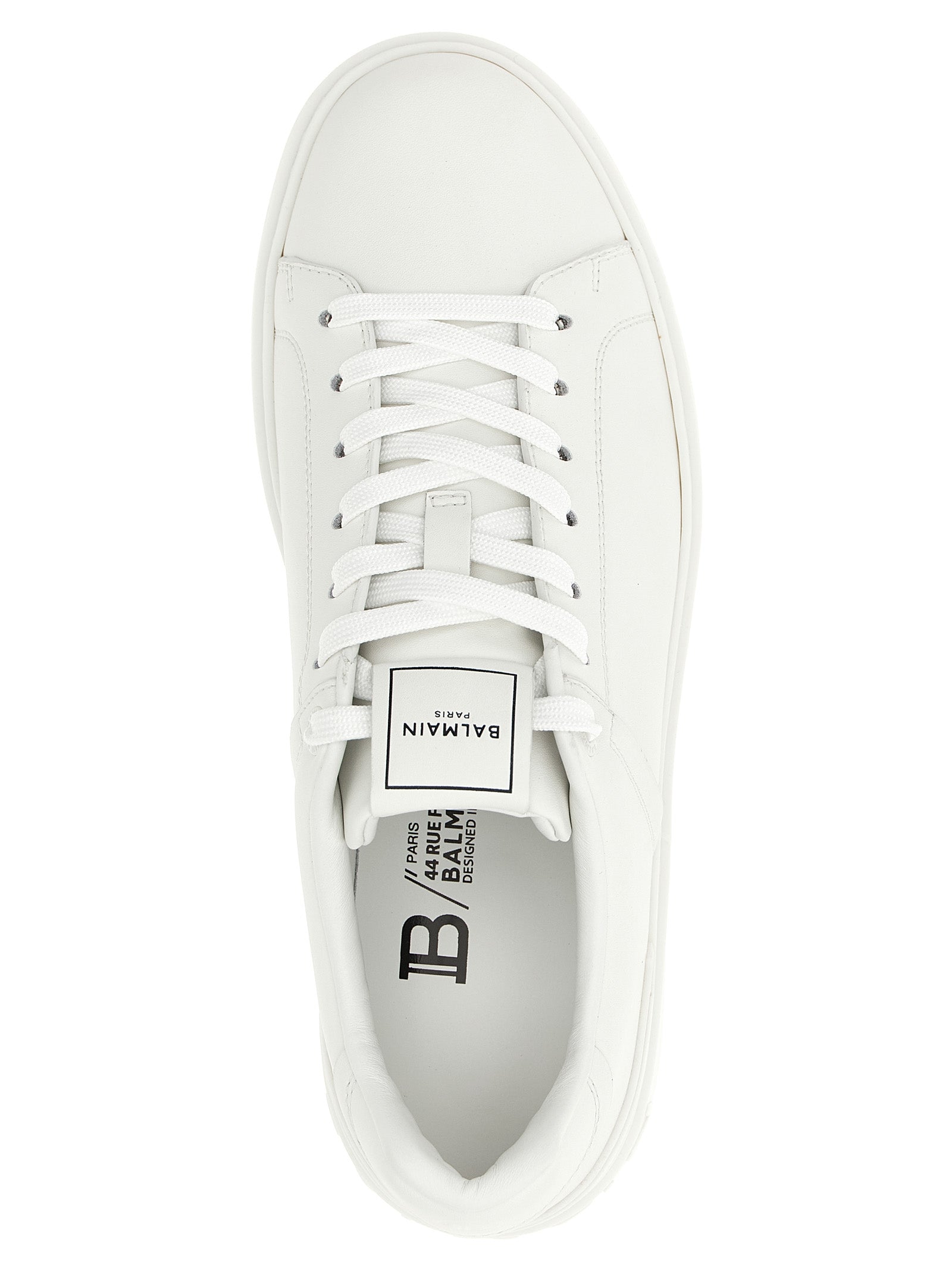 Balmain White Calfskin Low Top Sneakers Curated Luxury Accessories by Orvyn