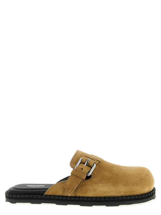 Moschino Beige Leather Clogs Curated Luxury Accessories by Orvyn