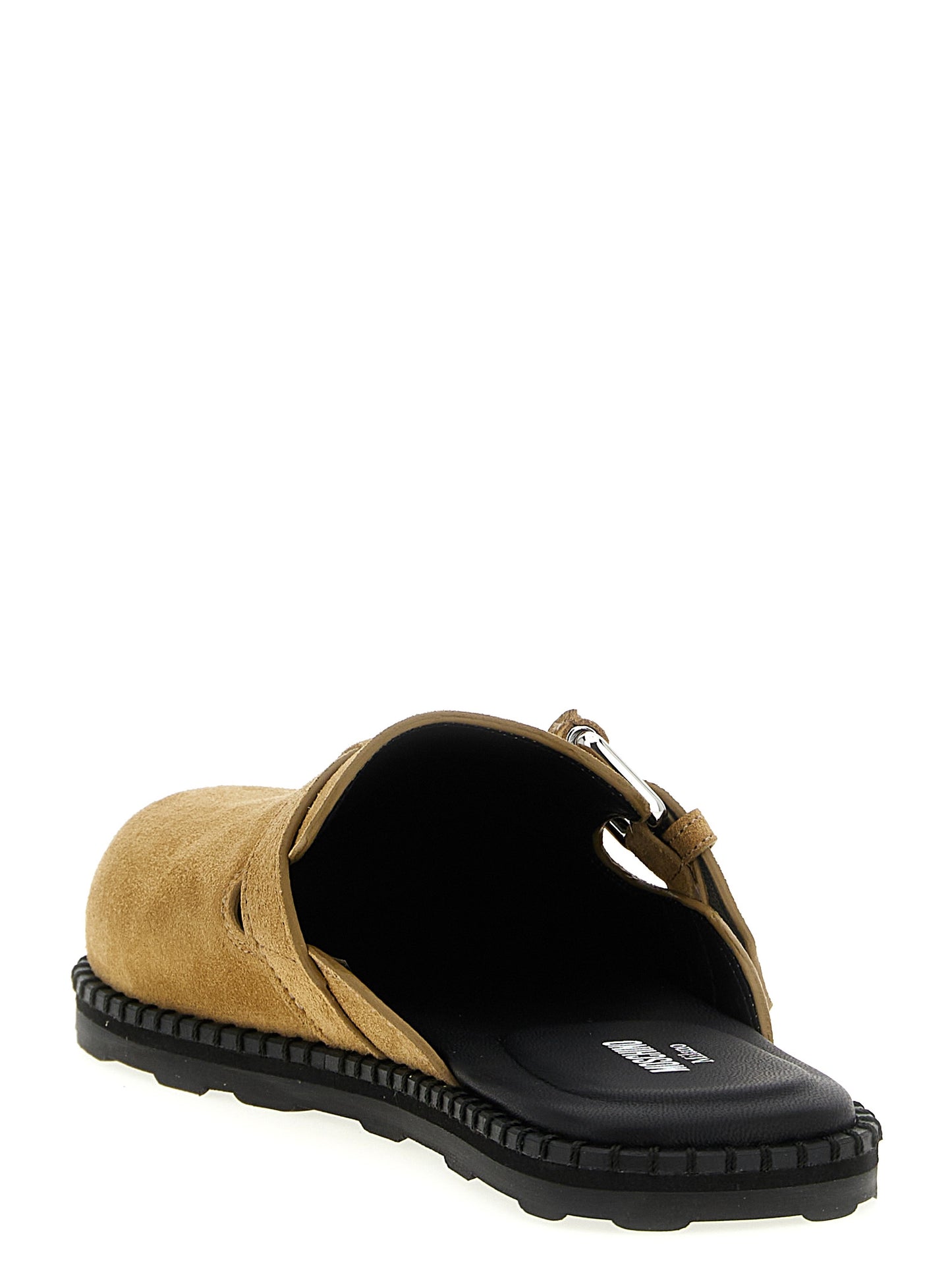 Moschino Beige Leather Clogs Curated Luxury Accessories by Orvyn