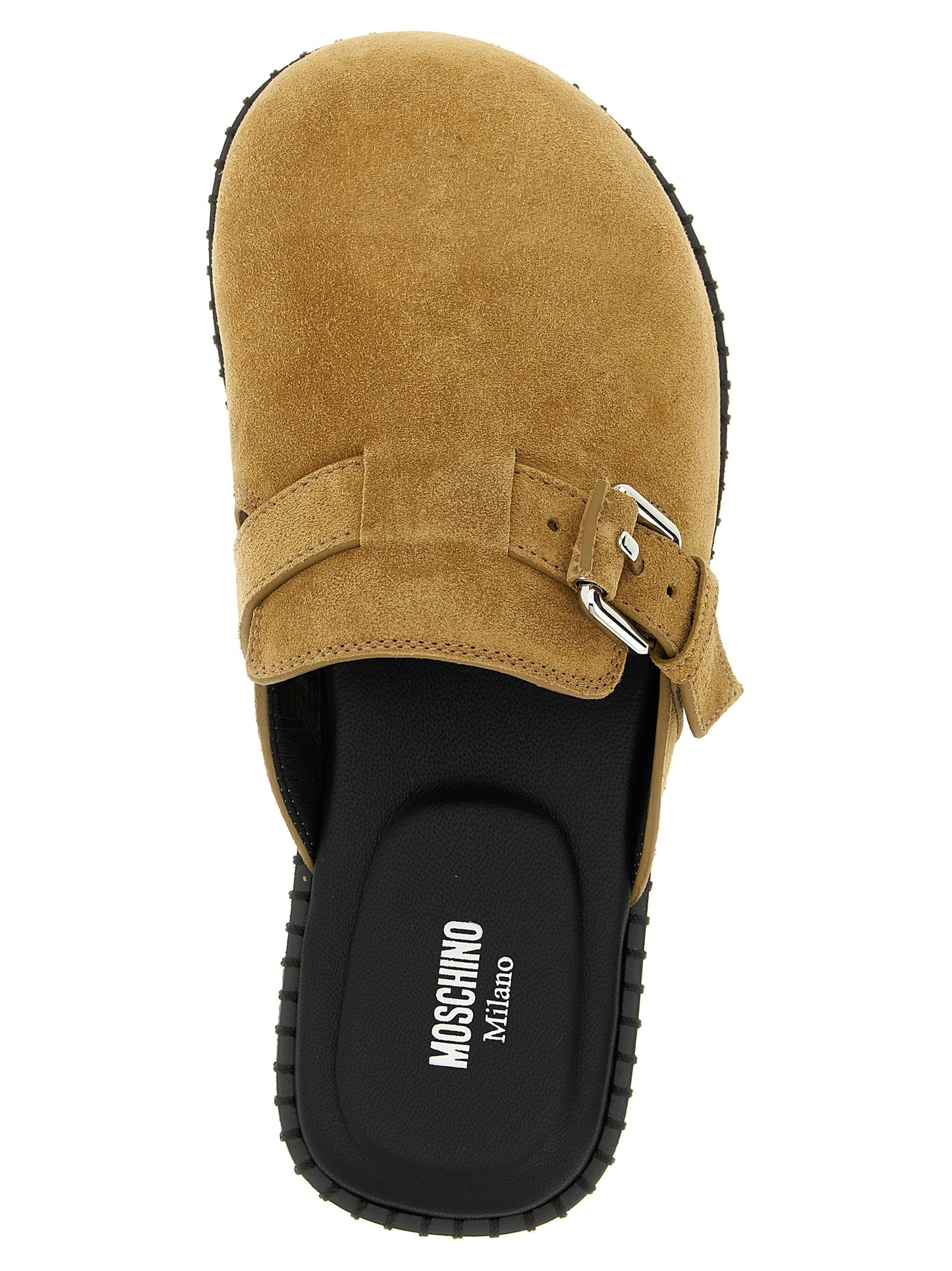 Moschino Beige Leather Clogs Curated Luxury Accessories by Orvyn