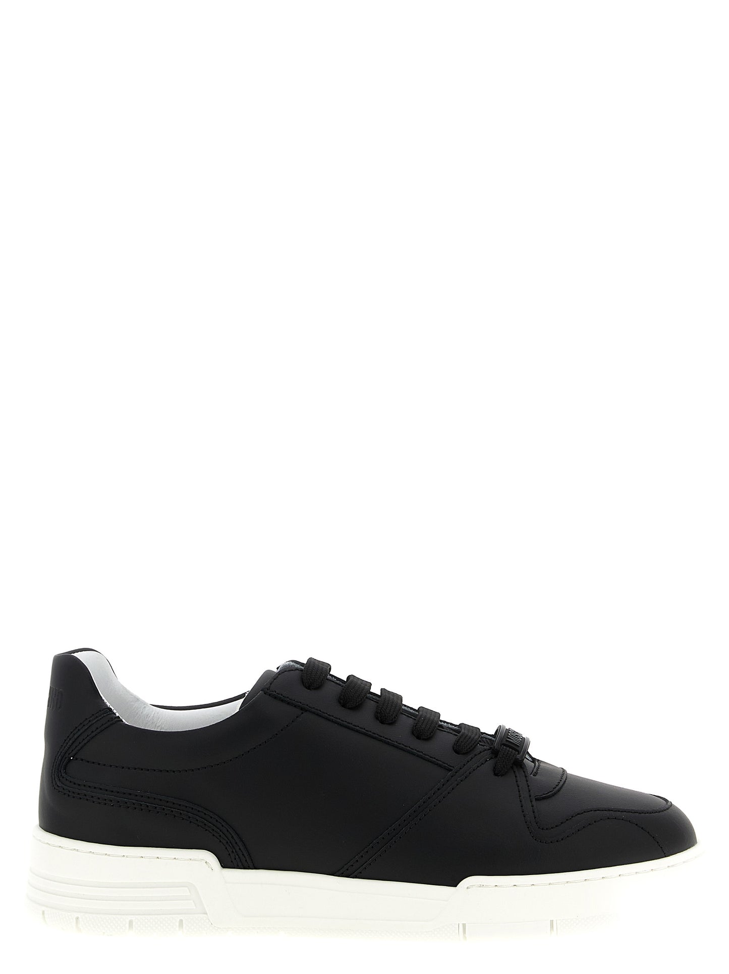 Moschino Black Leather Low Top Sneakers Curated Luxury Accessories by Orvyn