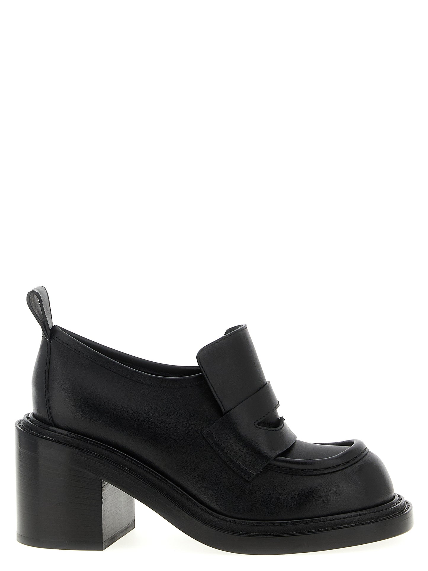 Moschino Black Leather Platform Loafers Curated Luxury Accessories by Orvyn