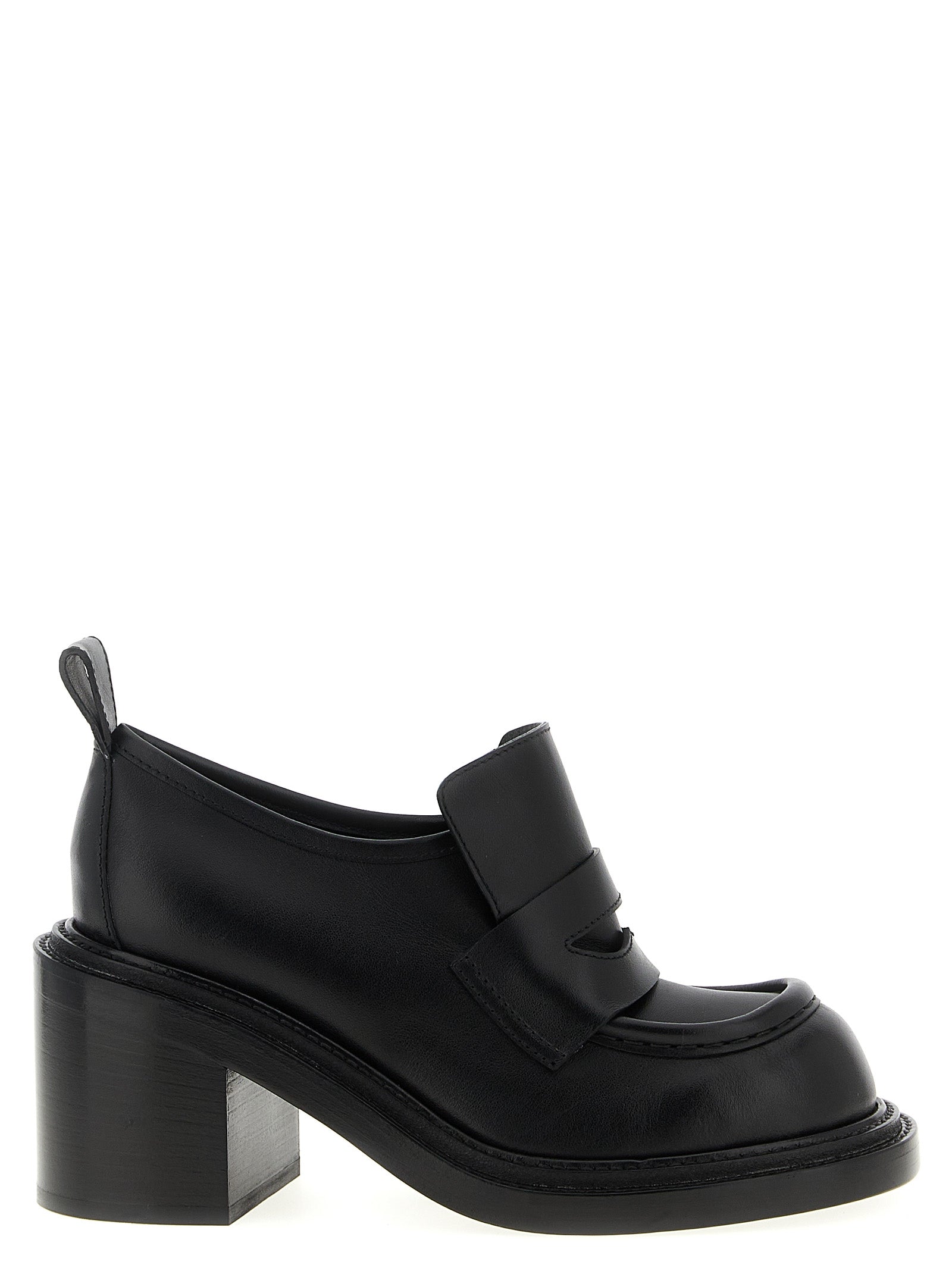 Moschino Black Leather Platform Loafers Curated Luxury Accessories by Orvyn