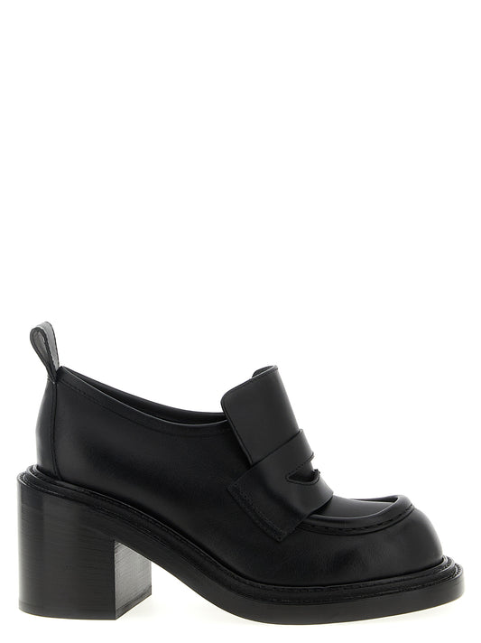 Moschino Black Leather Platform Loafers Curated Luxury Accessories by Orvyn