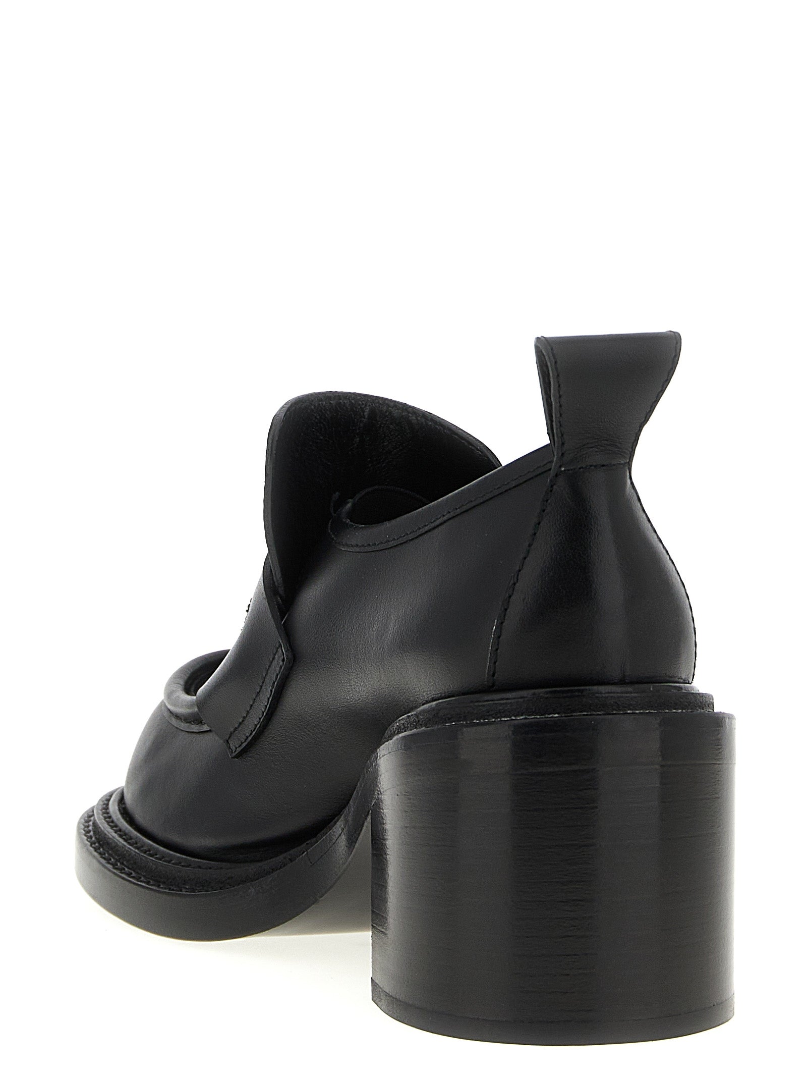 Moschino Black Leather Platform Loafers Curated Luxury Accessories by Orvyn