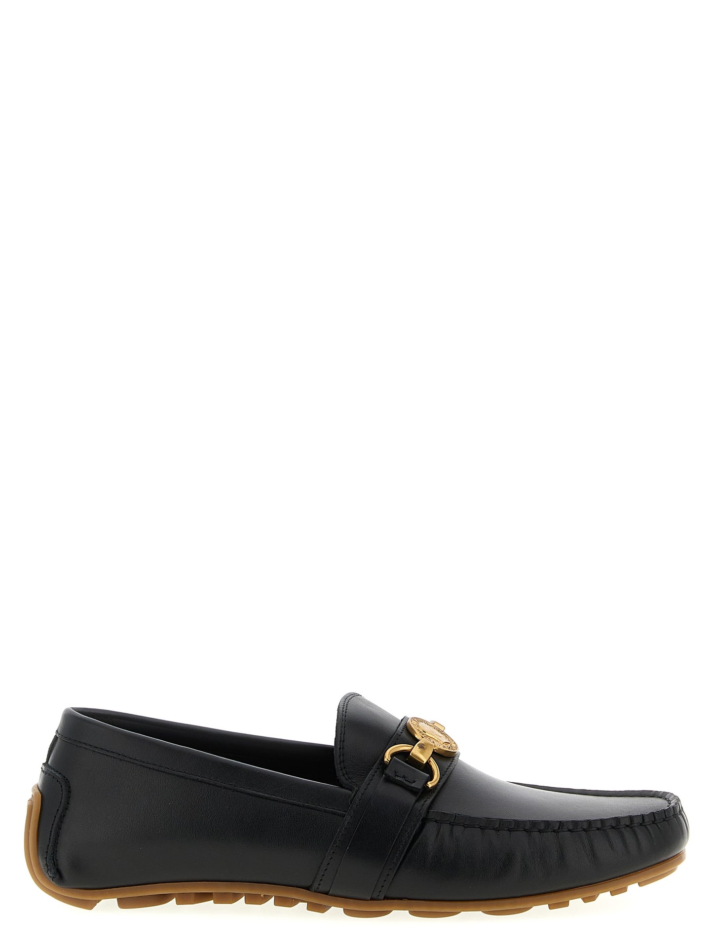 Moschino Black Leather Slip-On Loafers Curated Luxury Accessories by Orvyn