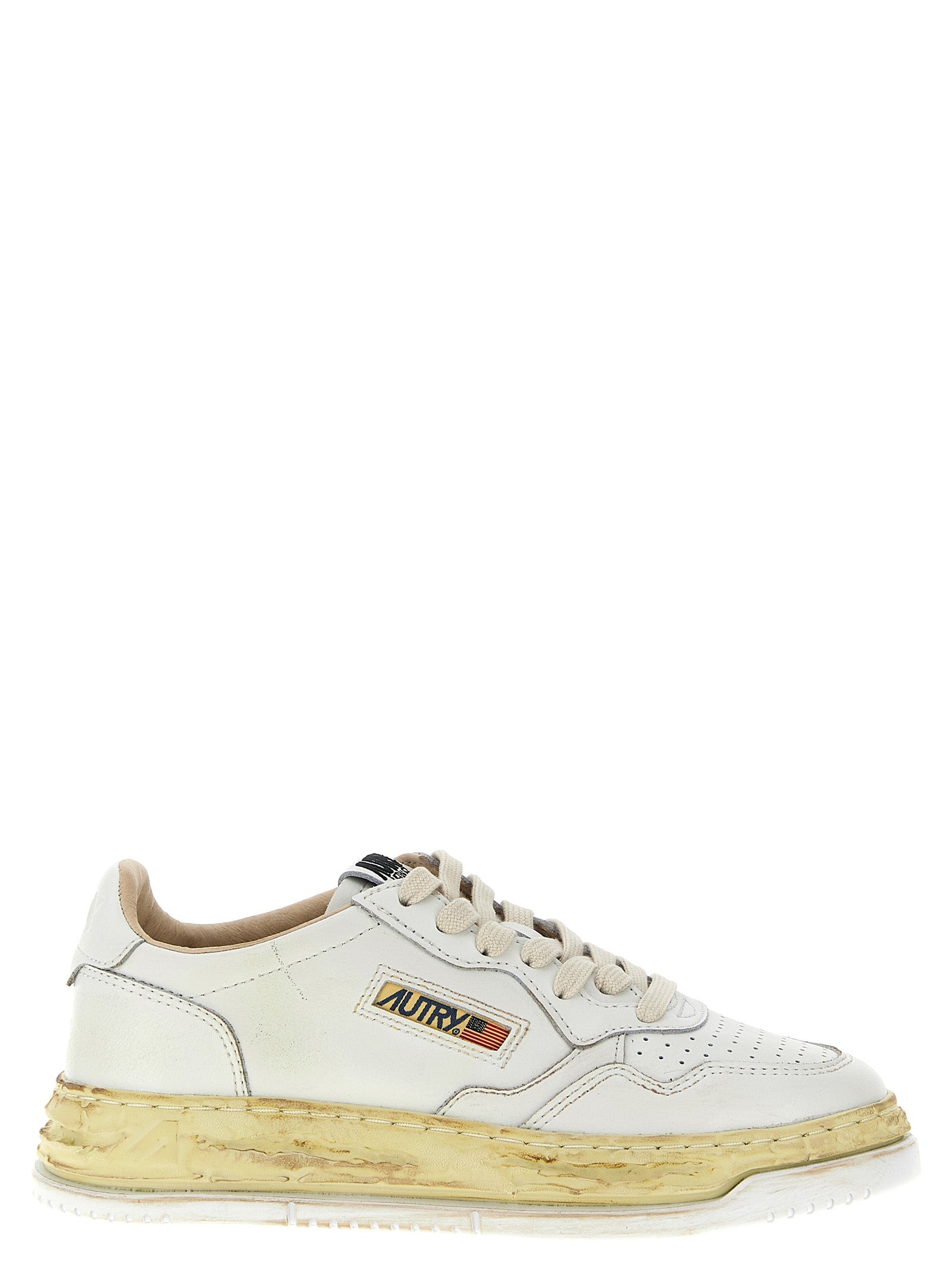 Autry White Goatskin Chunky Sneakers Curated Luxury Accessories by Orvyn