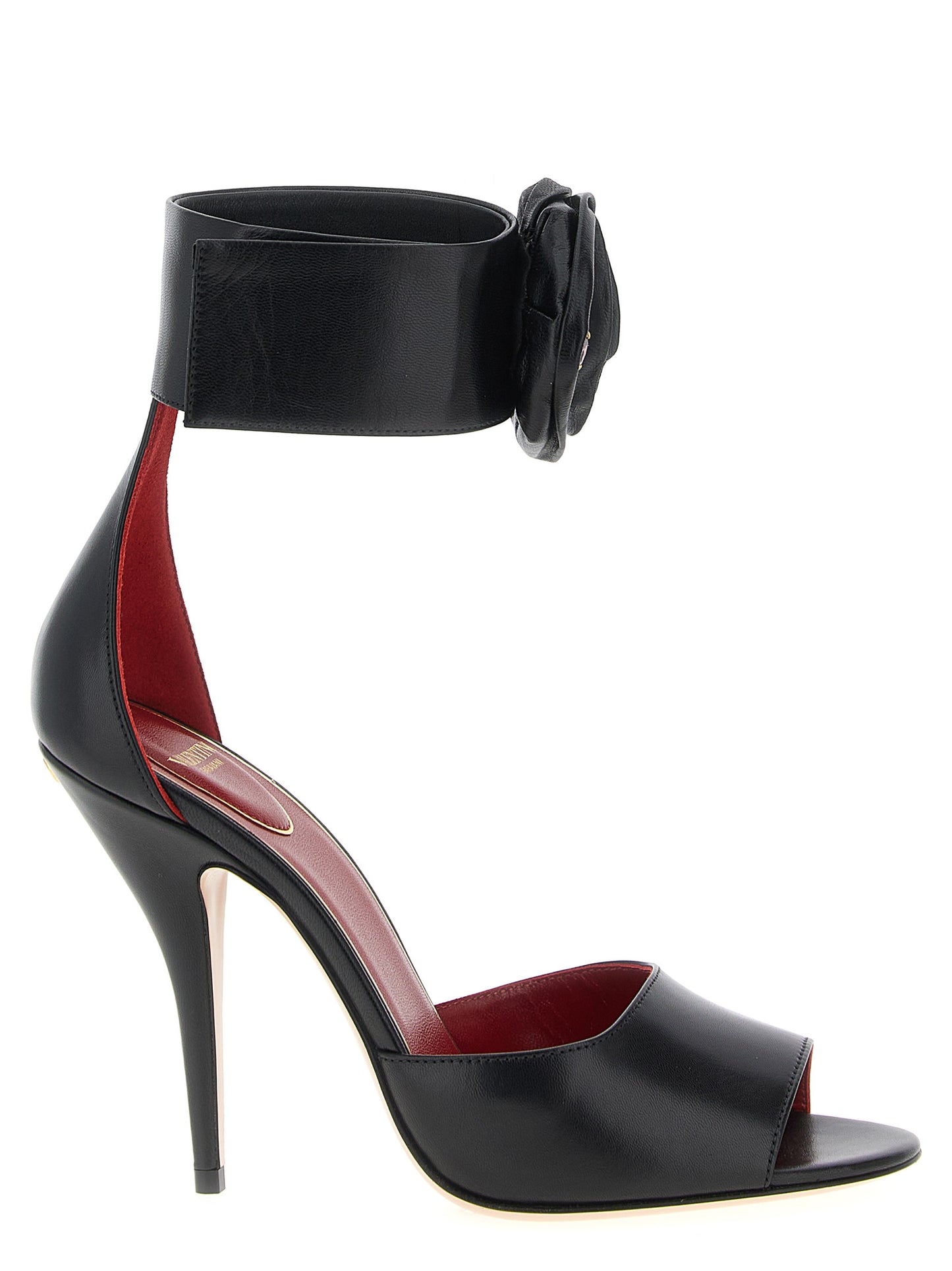 Valentino Garavani Black Calfskin Stiletto Heel Sandals Curated Luxury Accessories by Orvyn