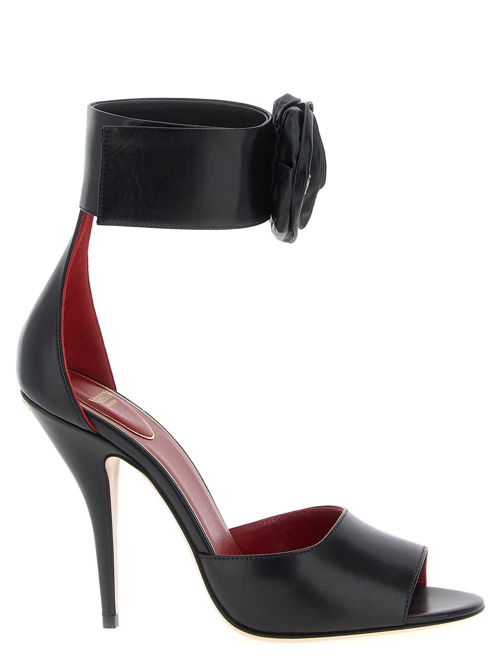 Valentino Garavani Black Calfskin Stiletto Heel Sandals Curated Luxury Accessories by Orvyn