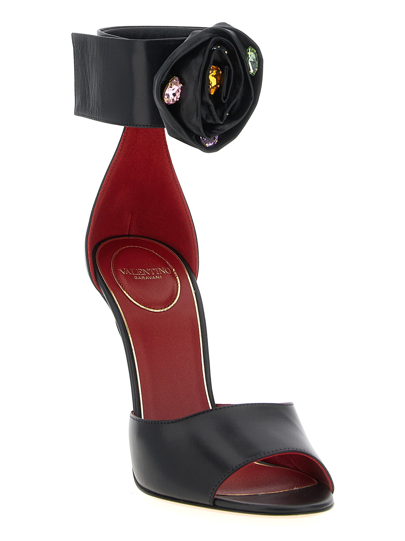 Valentino Garavani Black Calfskin Stiletto Heel Sandals Curated Luxury Accessories by Orvyn
