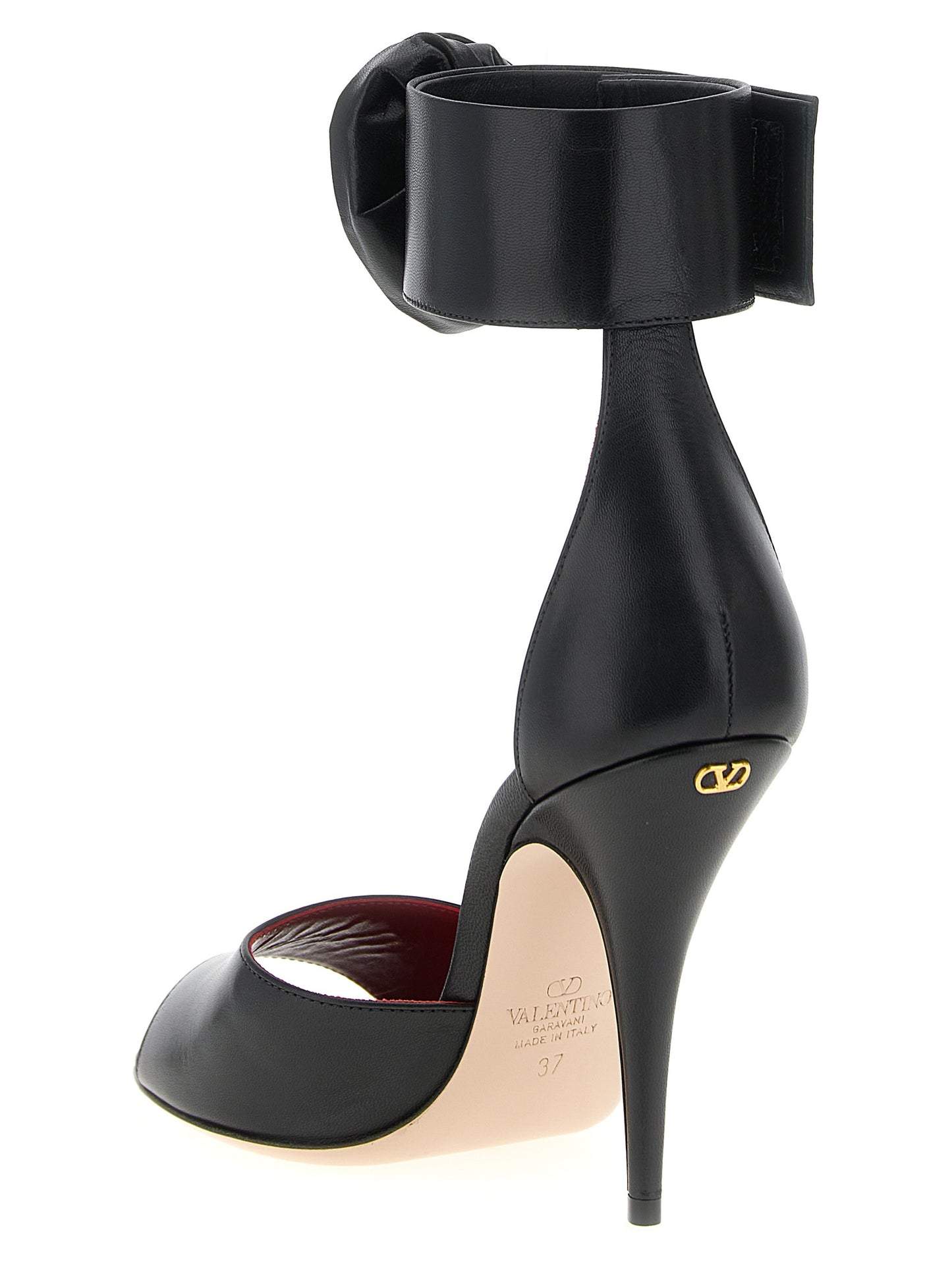 Valentino Garavani Black Calfskin Stiletto Heel Sandals Curated Luxury Accessories by Orvyn