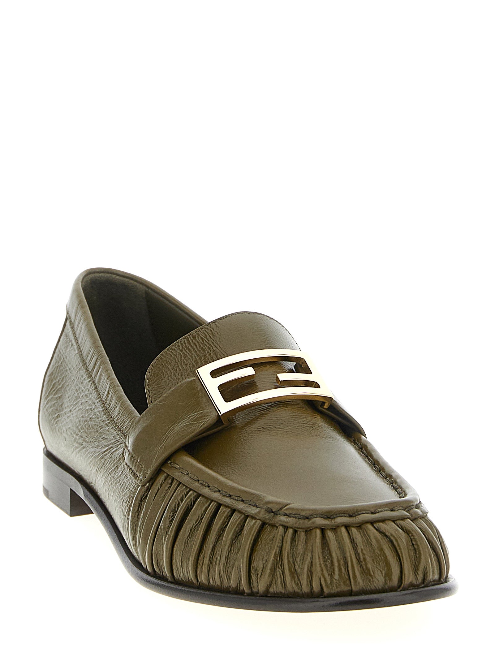 Fendi Bicolor Lamb Leather Slip-On Loafers multicolor