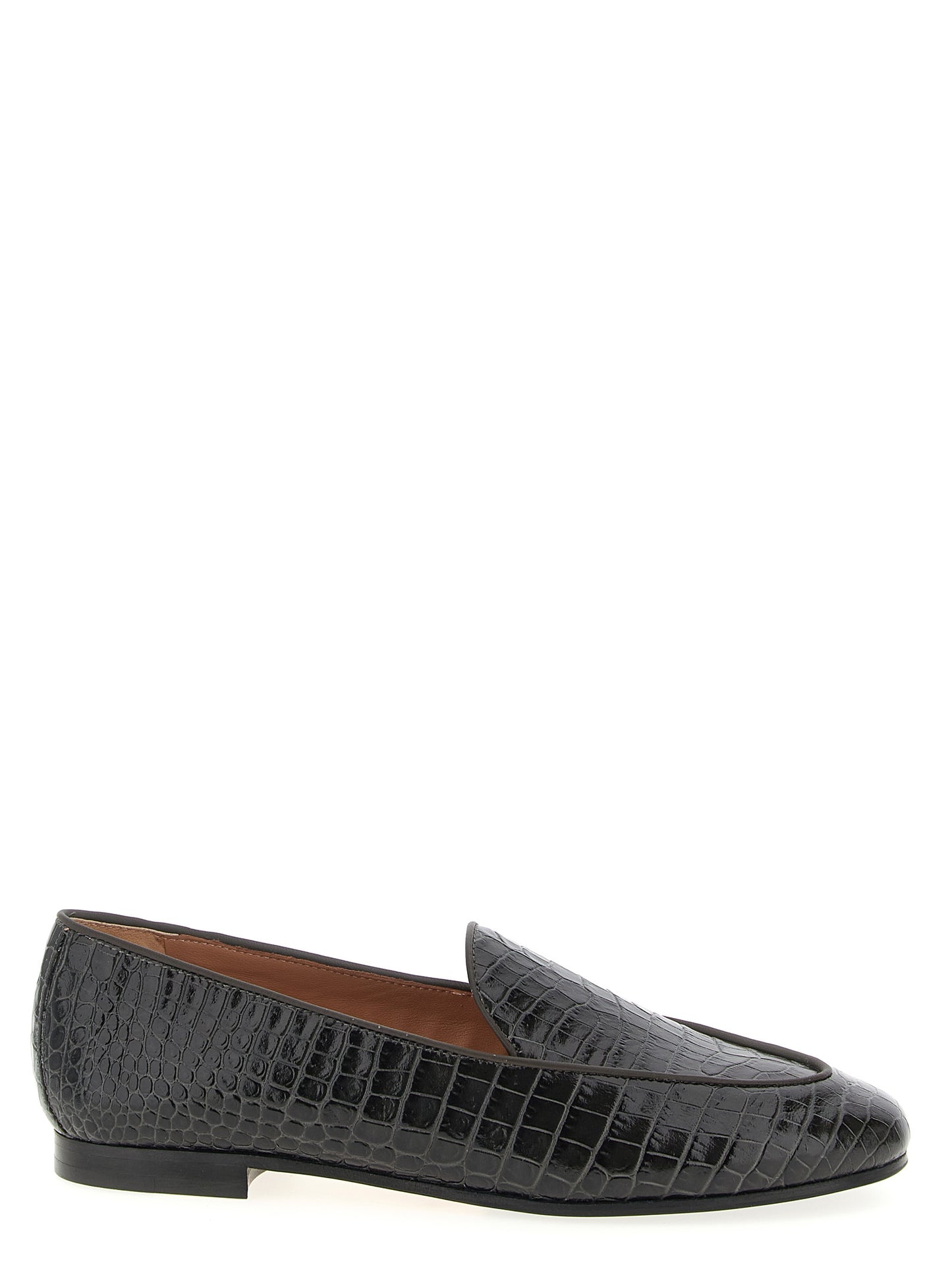 Aquazzura Black Calfskin Slip-On Loafers Curated Luxury Accessories by Orvyn