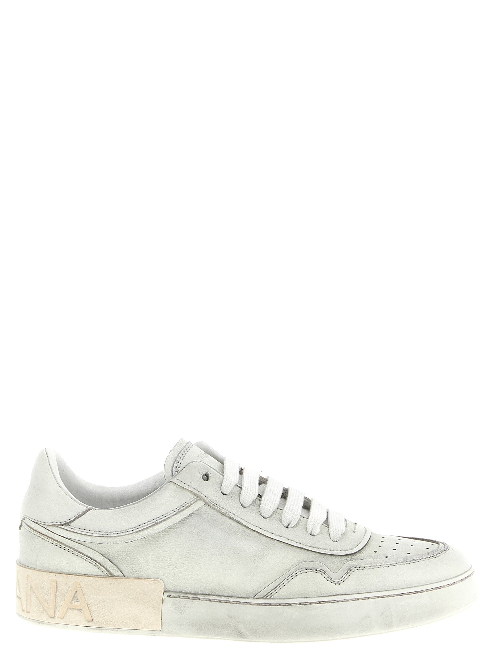 Dolce & Gabbana White Lamb Leather Low Top Sneakers Curated Luxury Accessories by Orvyn