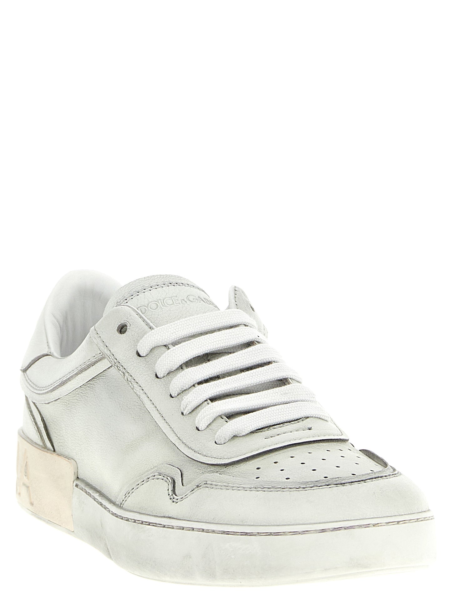 Dolce & Gabbana White Lamb Leather Low Top Sneakers Curated Luxury Accessories by Orvyn