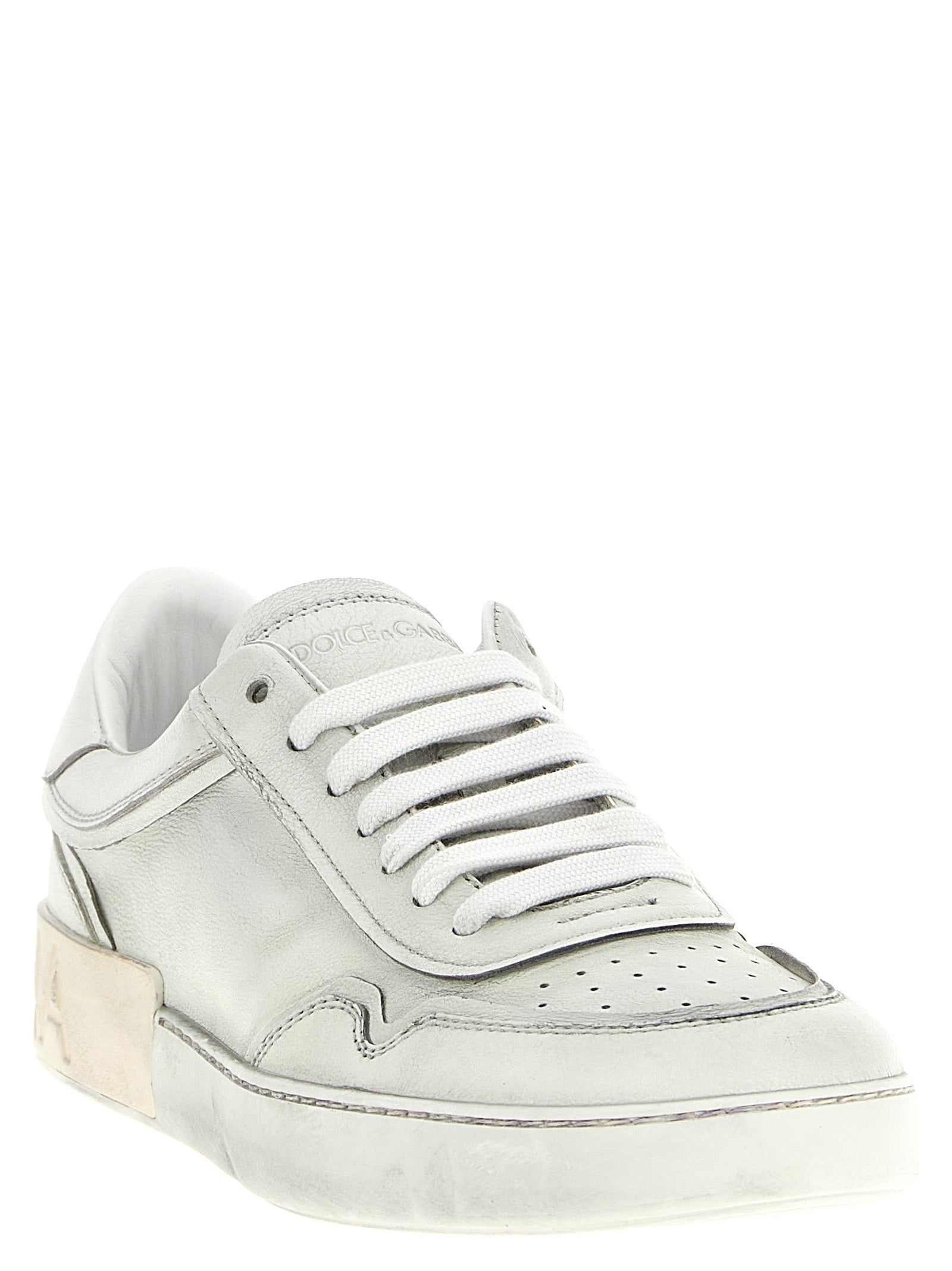 Dolce & Gabbana White Lamb Leather Low Top Sneakers Curated Luxury Accessories by Orvyn