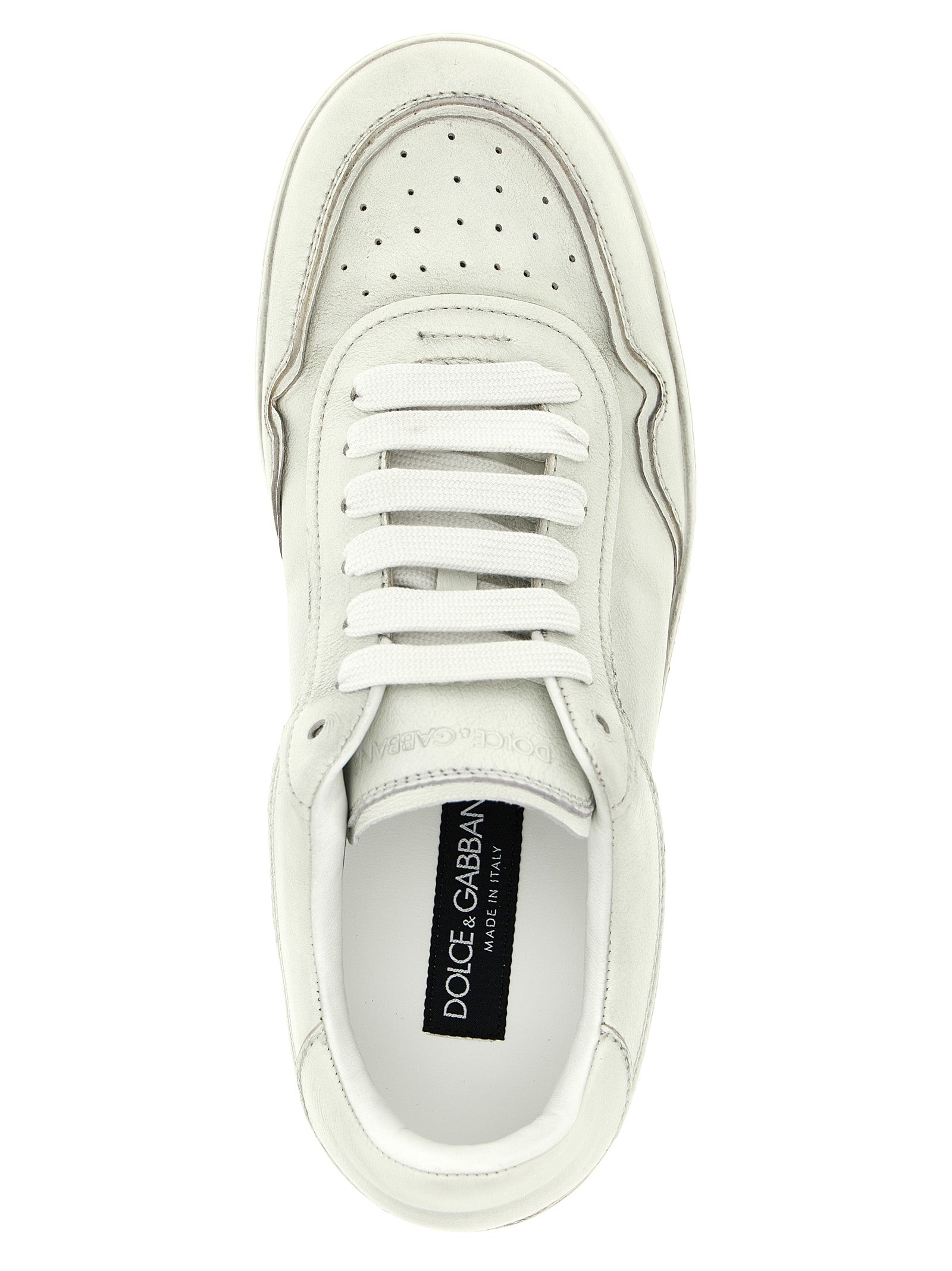 Dolce & Gabbana White Lamb Leather Low Top Sneakers Curated Luxury Accessories by Orvyn