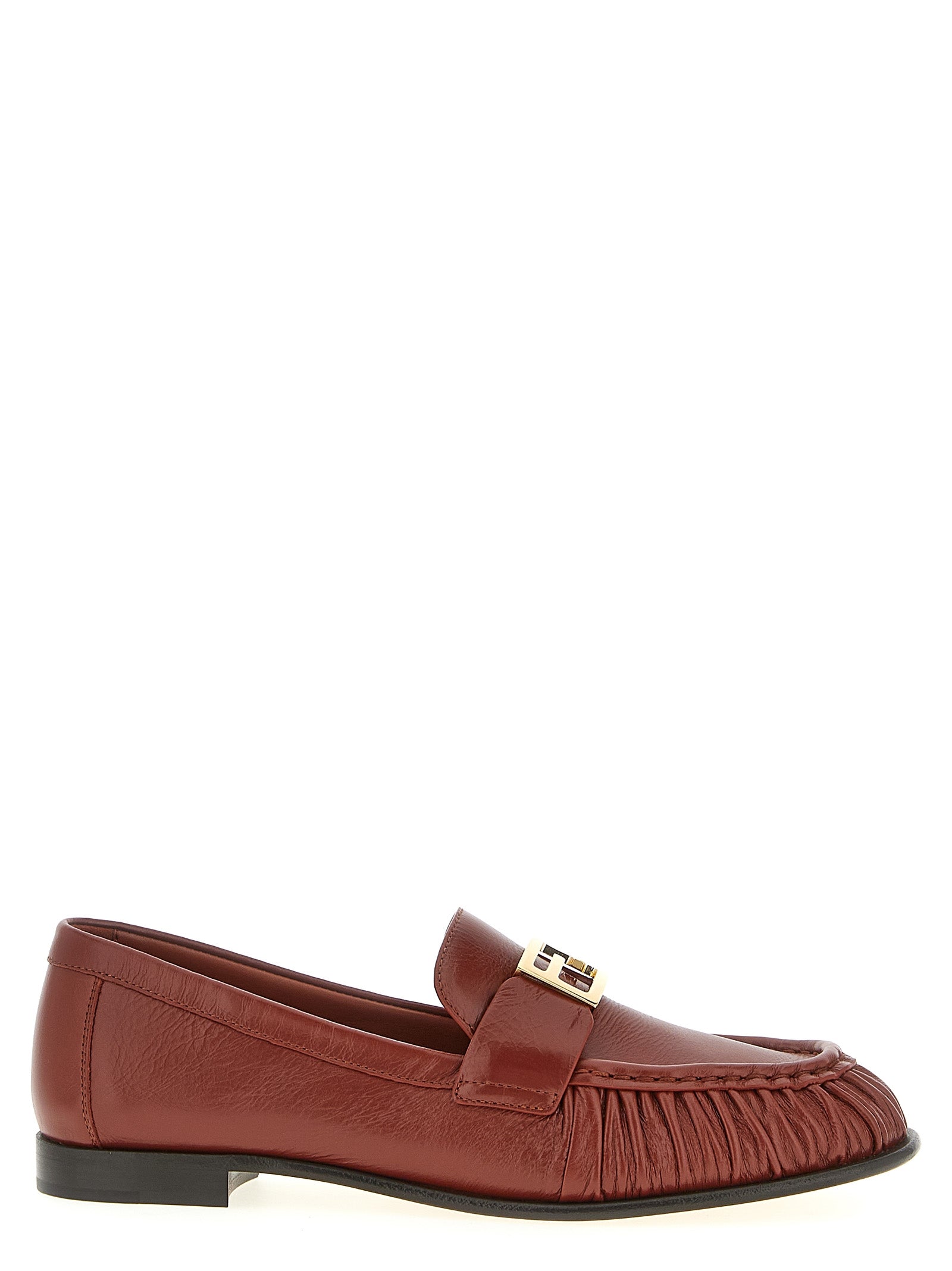 Fendi Brown Lamb Leather Slip-On Loafers Curated Luxury Accessories by Orvyn