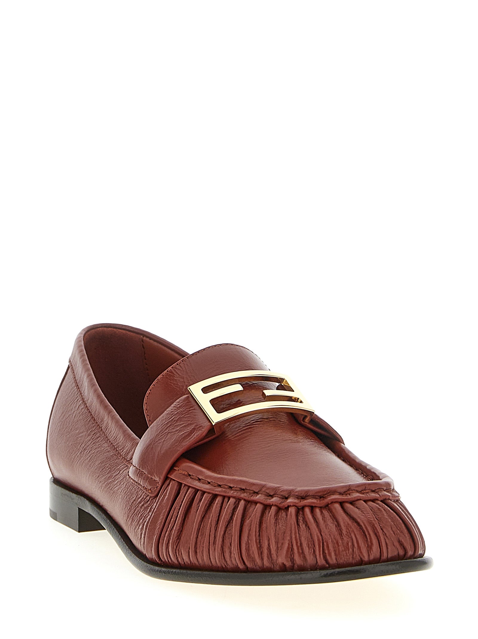 Fendi Brown Lamb Leather Slip-On Loafers Curated Luxury Accessories by Orvyn