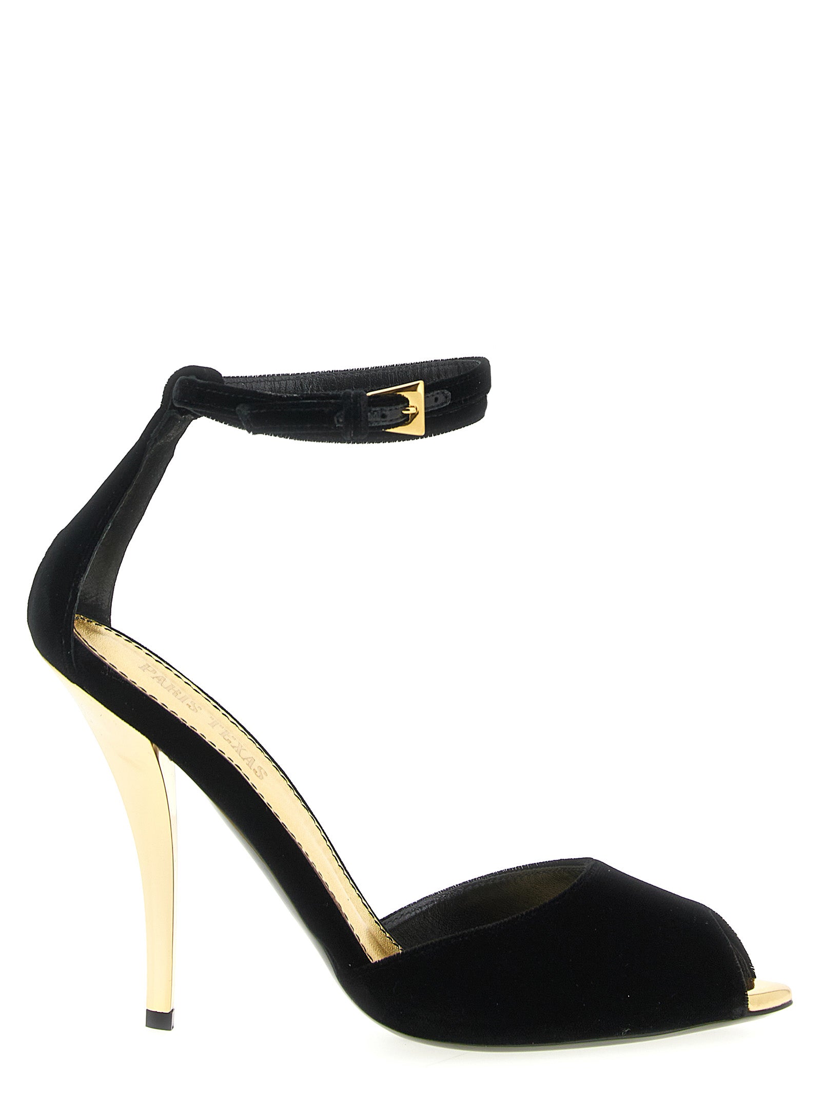 Paris Texas Black Viscose Stiletto Heel Sandals Curated Luxury Accessories by Orvyn